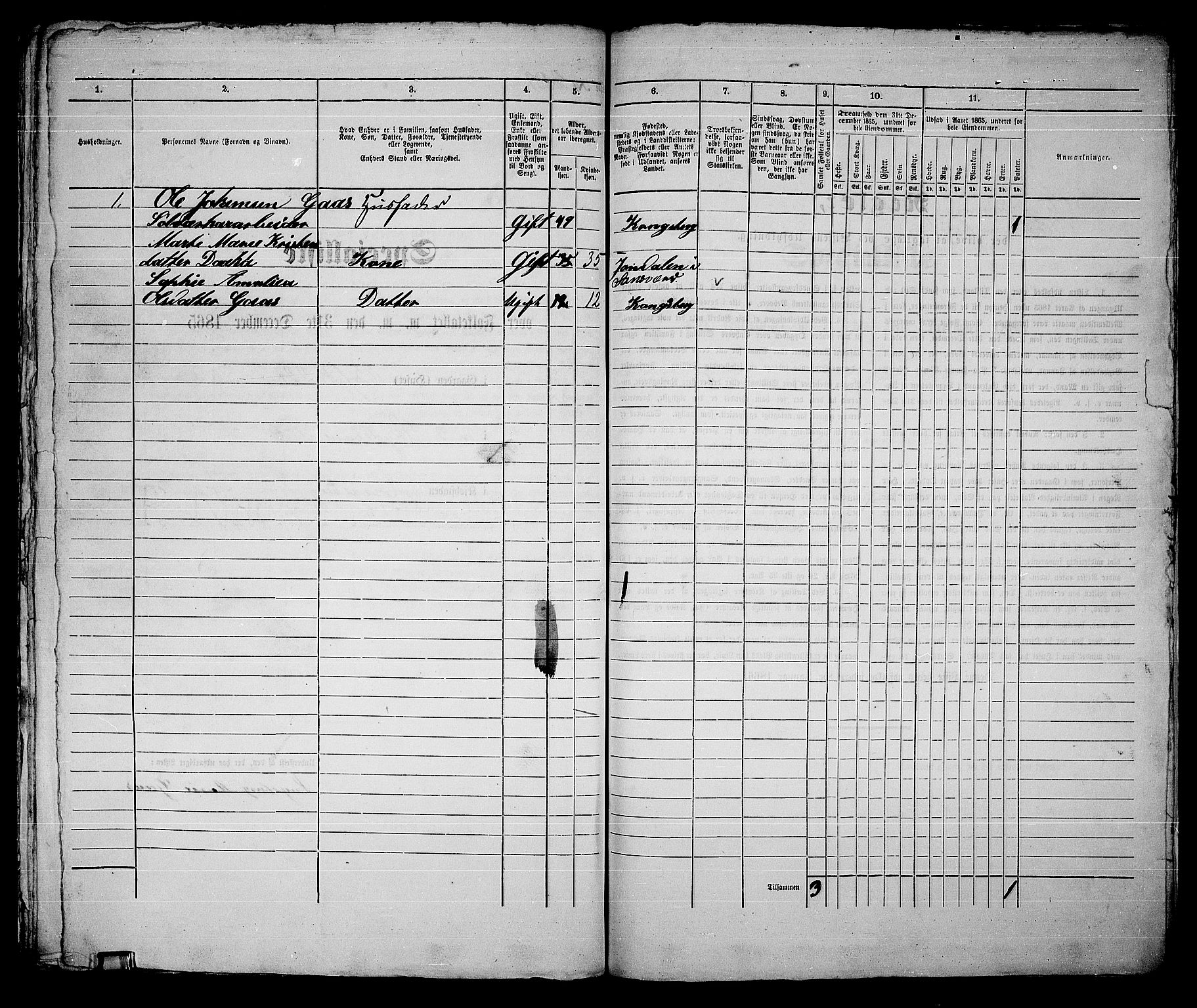 RA, 1865 census for Kongsberg/Kongsberg, 1865, p. 471