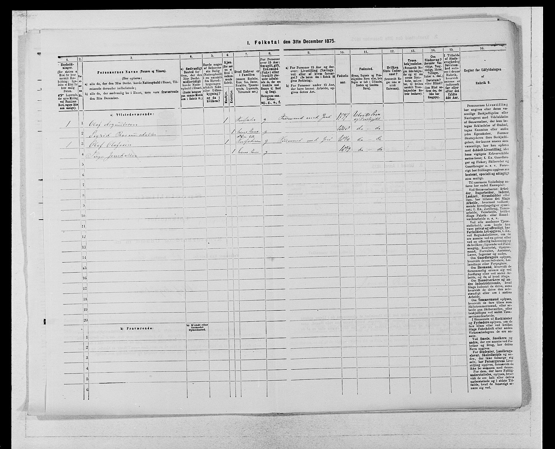 SAB, 1875 census for 1233P Ulvik, 1875, p. 34