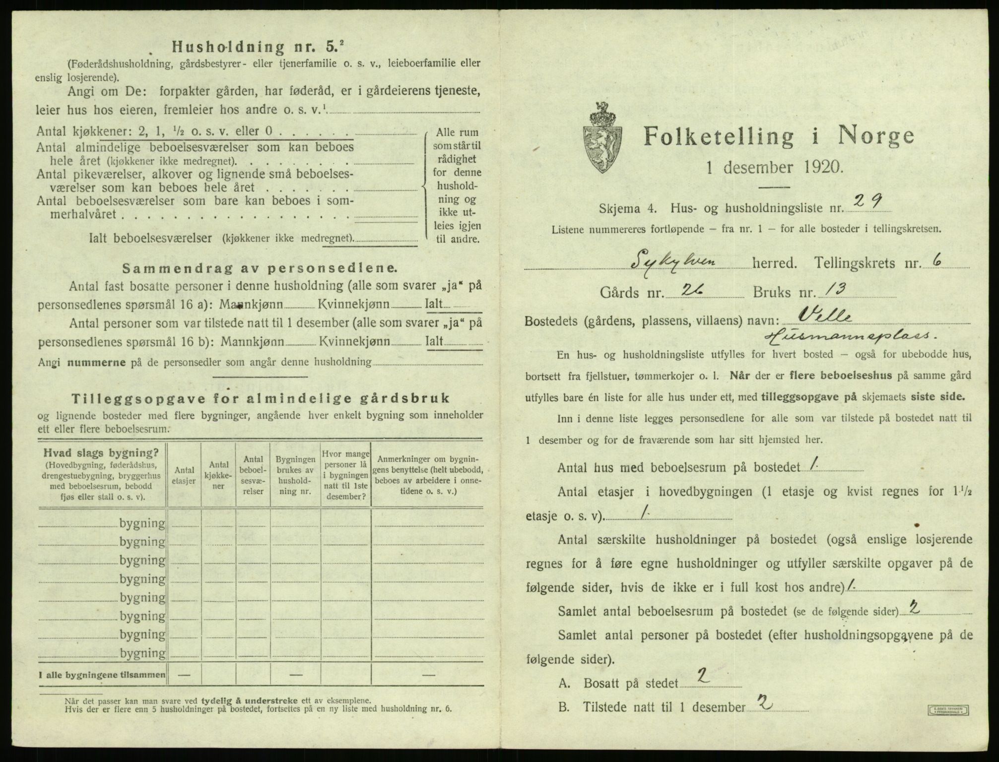 SAT, 1920 census for Sykkylven, 1920, p. 555