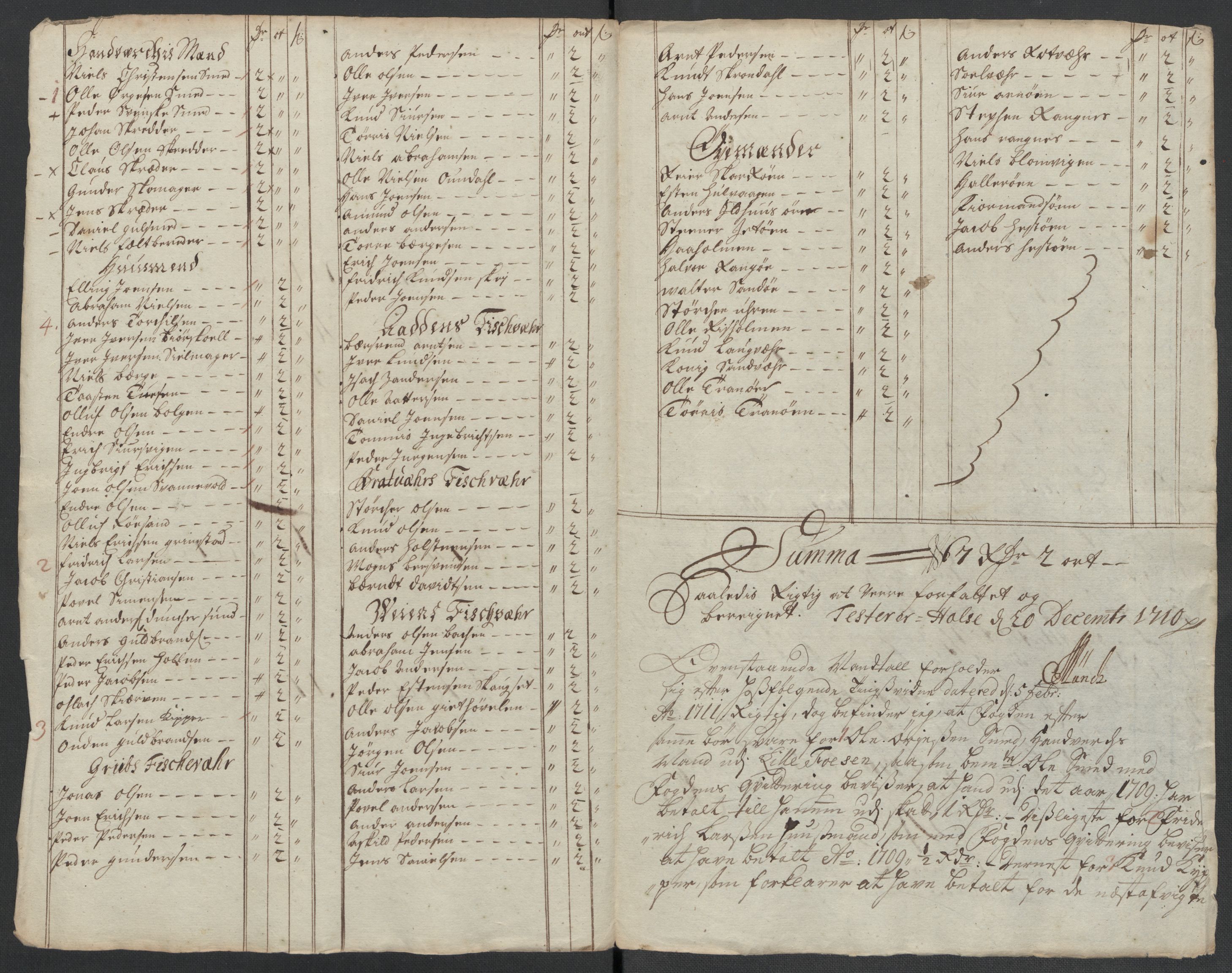 Rentekammeret inntil 1814, Reviderte regnskaper, Fogderegnskap, AV/RA-EA-4092/R56/L3744: Fogderegnskap Nordmøre, 1709-1710, p. 265