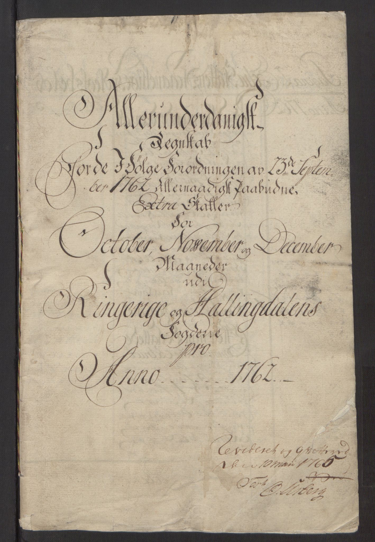 Rentekammeret inntil 1814, Reviderte regnskaper, Fogderegnskap, RA/EA-4092/R23/L1565: Ekstraskatten Ringerike og Hallingdal, 1762-1763, p. 5
