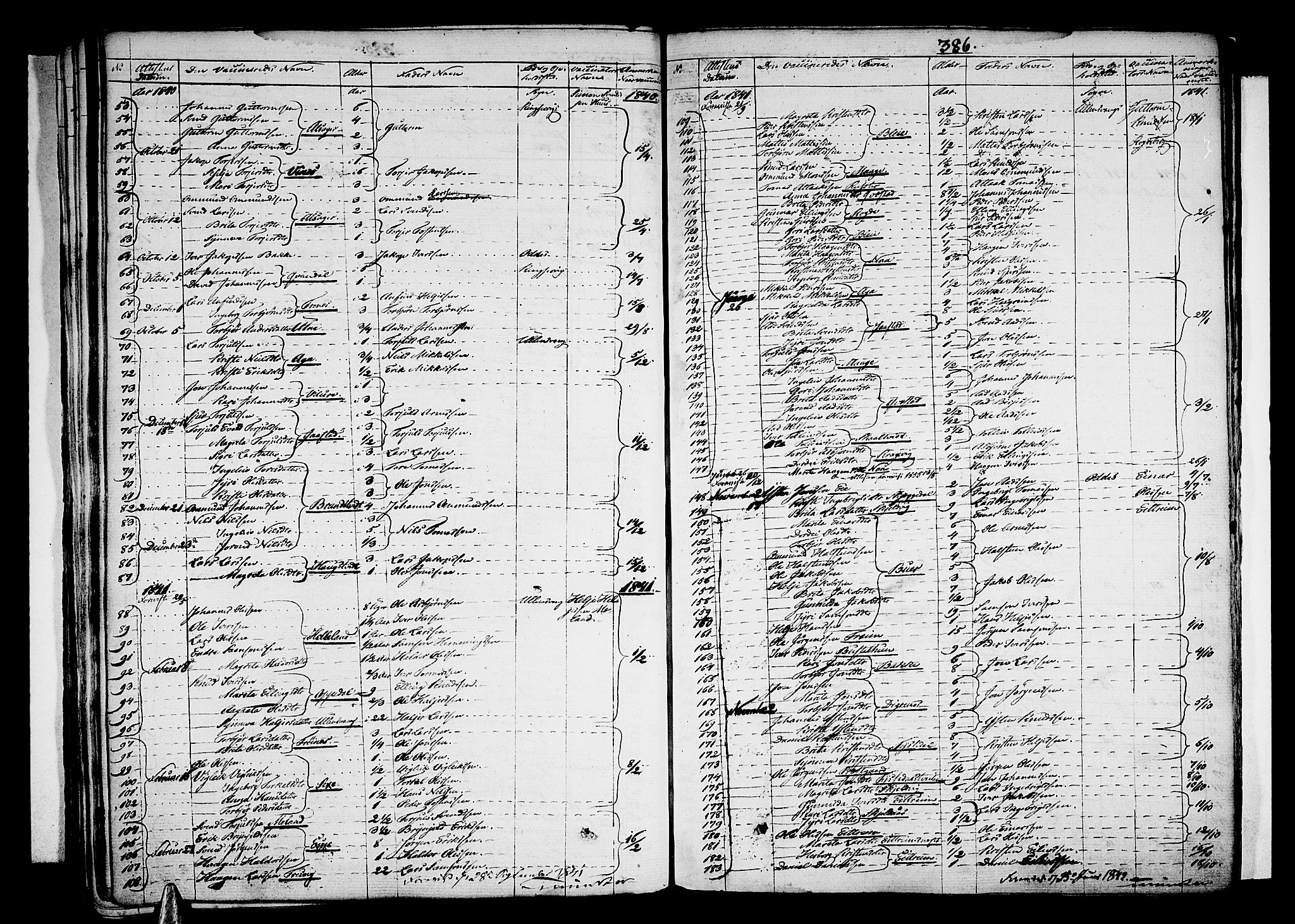 Ullensvang sokneprestembete, SAB/A-78701/H/Haa: Parish register (official) no. A 10, 1825-1853, p. 386