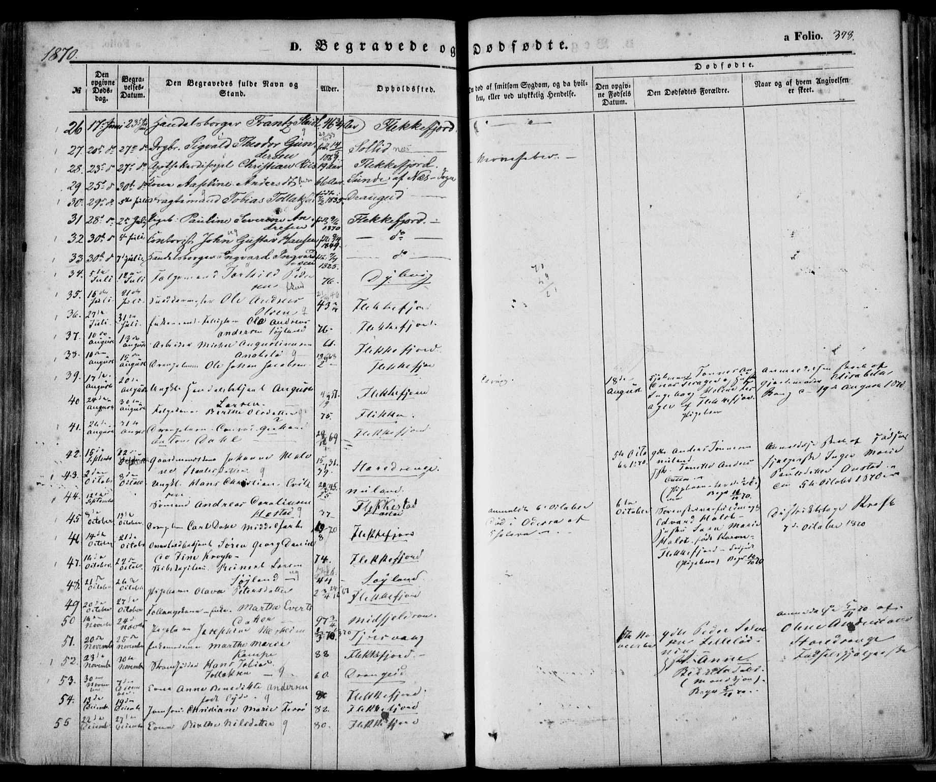 Flekkefjord sokneprestkontor, SAK/1111-0012/F/Fa/Fac/L0005: Parish register (official) no. A 5, 1849-1875, p. 378