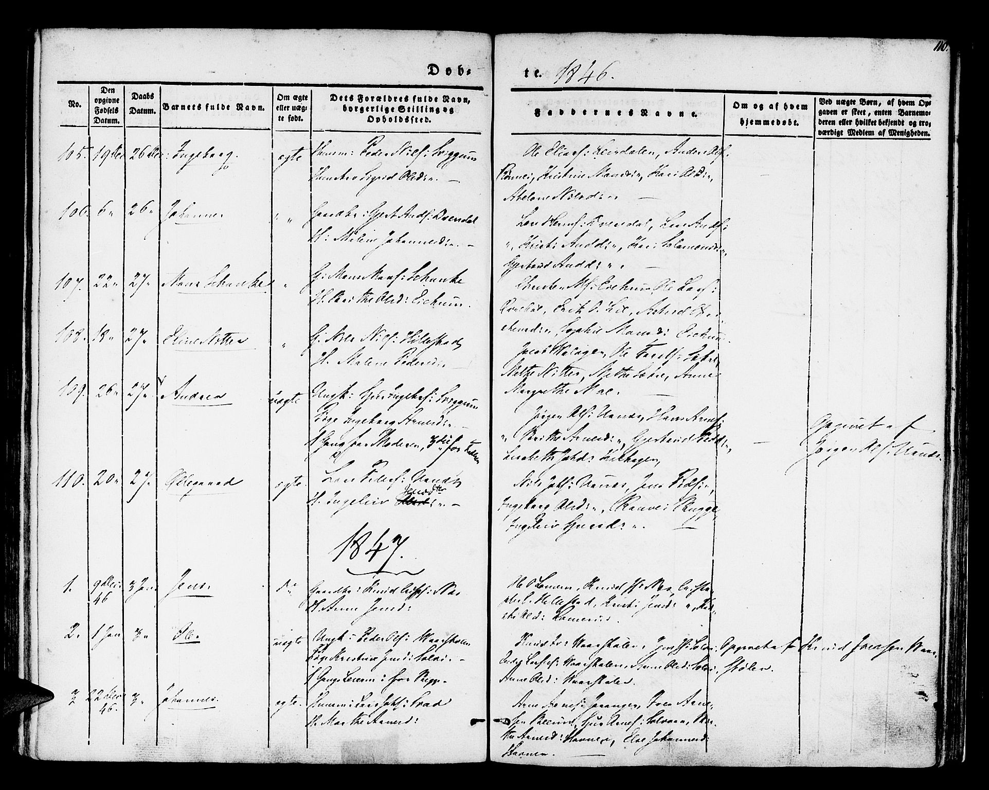 Hafslo sokneprestembete, AV/SAB-A-80301/H/Haa/Haaa/L0005: Parish register (official) no. A 5, 1834-1852, p. 110