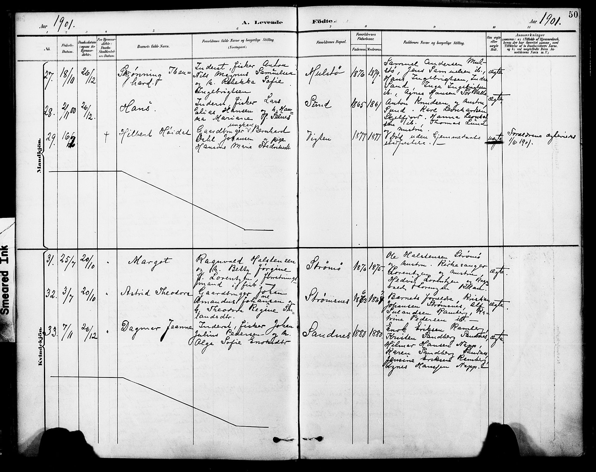 Ministerialprotokoller, klokkerbøker og fødselsregistre - Nordland, AV/SAT-A-1459/885/L1205: Parish register (official) no. 885A06, 1892-1905, p. 50