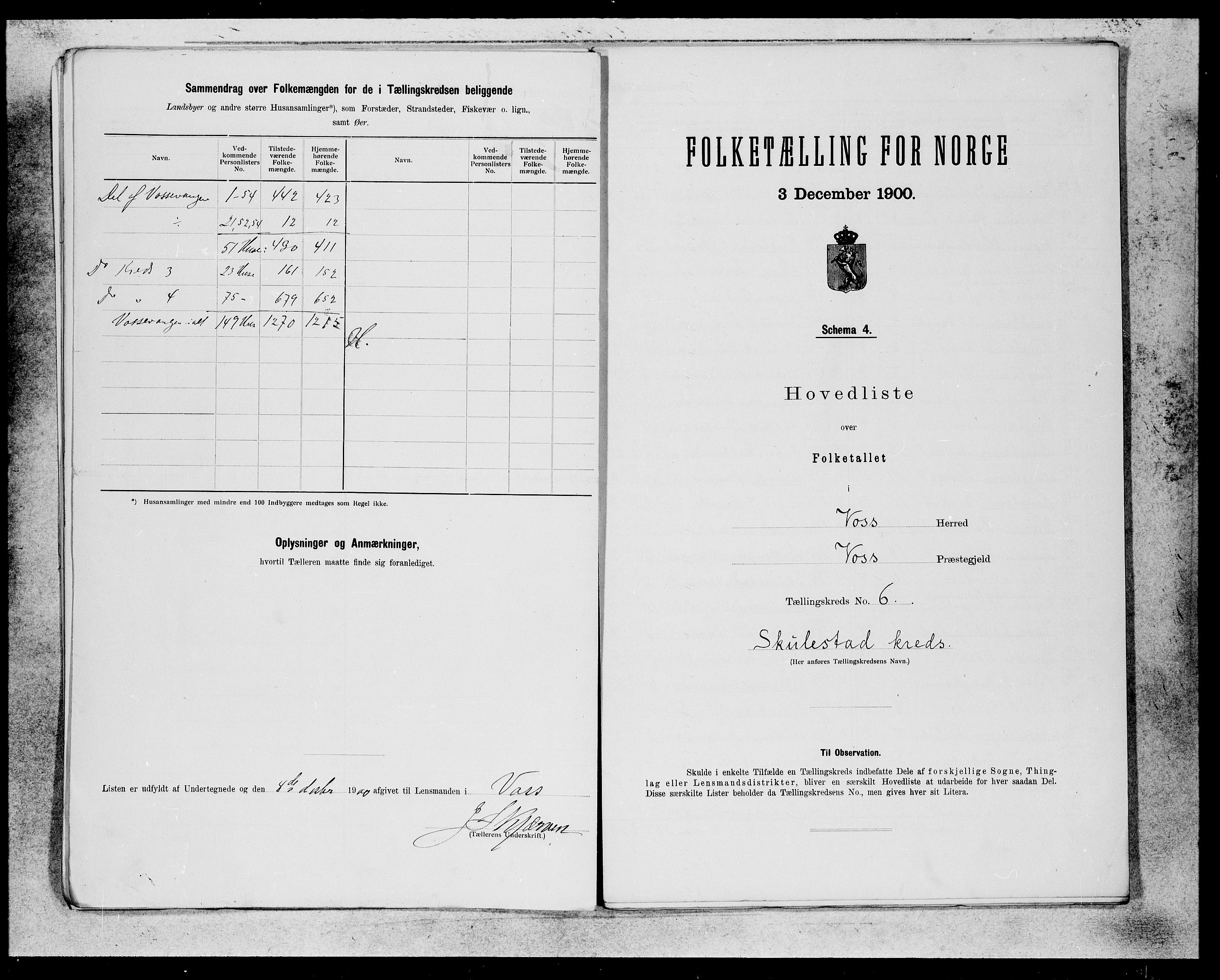 SAB, 1900 census for Voss, 1900, p. 13