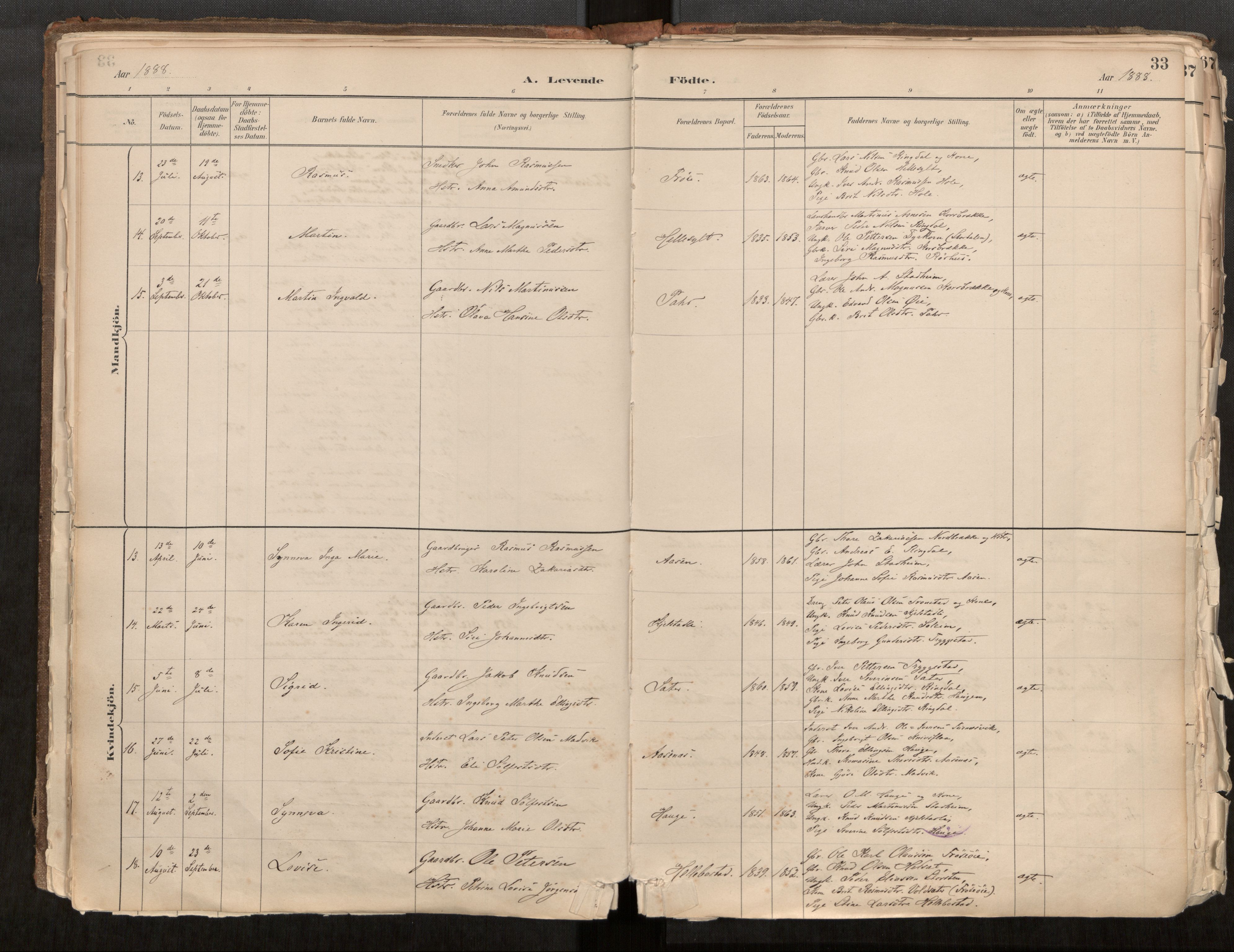 Sunnylven sokneprestkontor, AV/SAT-A-1007: Parish register (official) no. 517A08, 1882-1939, p. 33