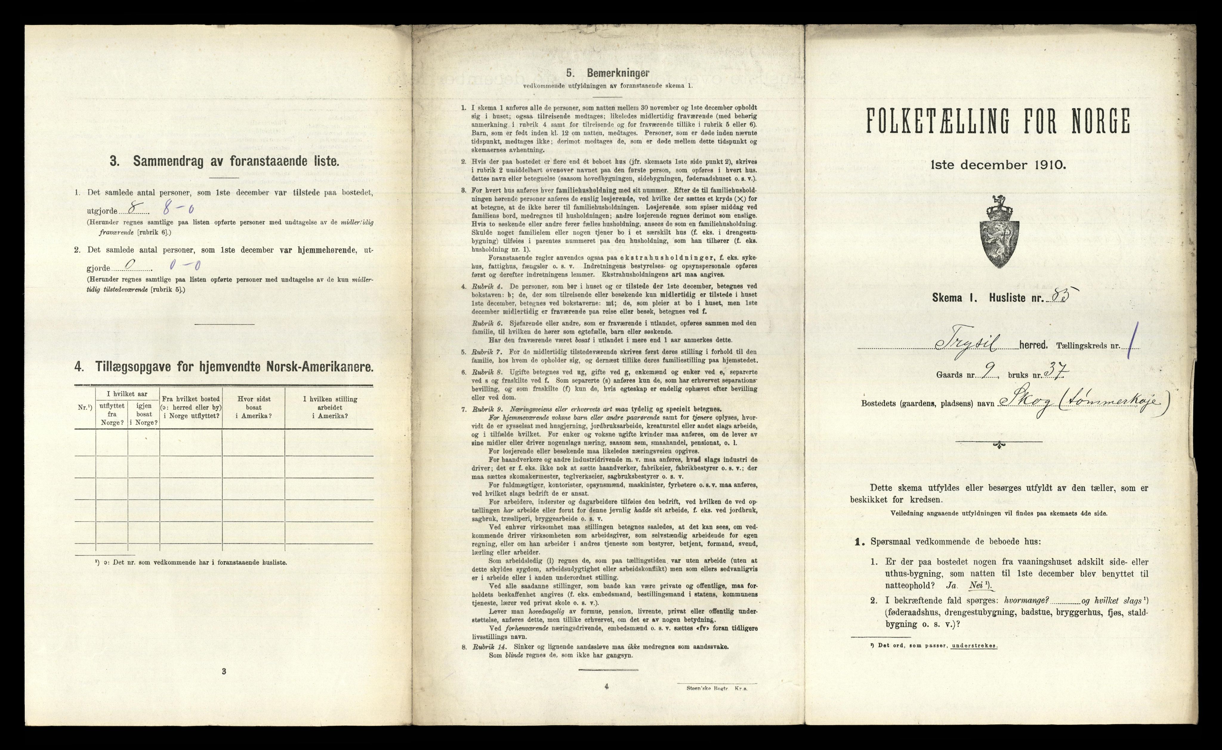 RA, 1910 census for Trysil, 1910, p. 237