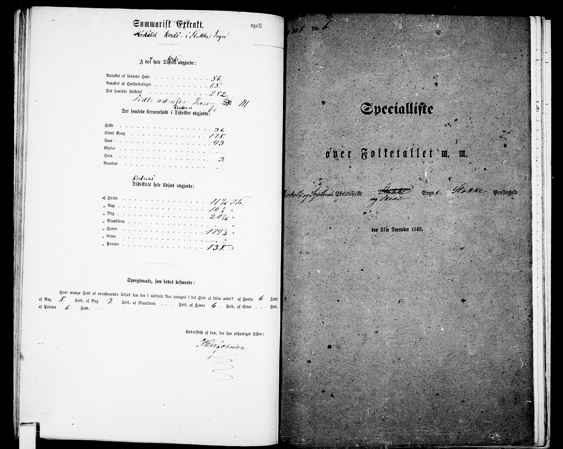 RA, 1865 census for Stokke, 1865, p. 116