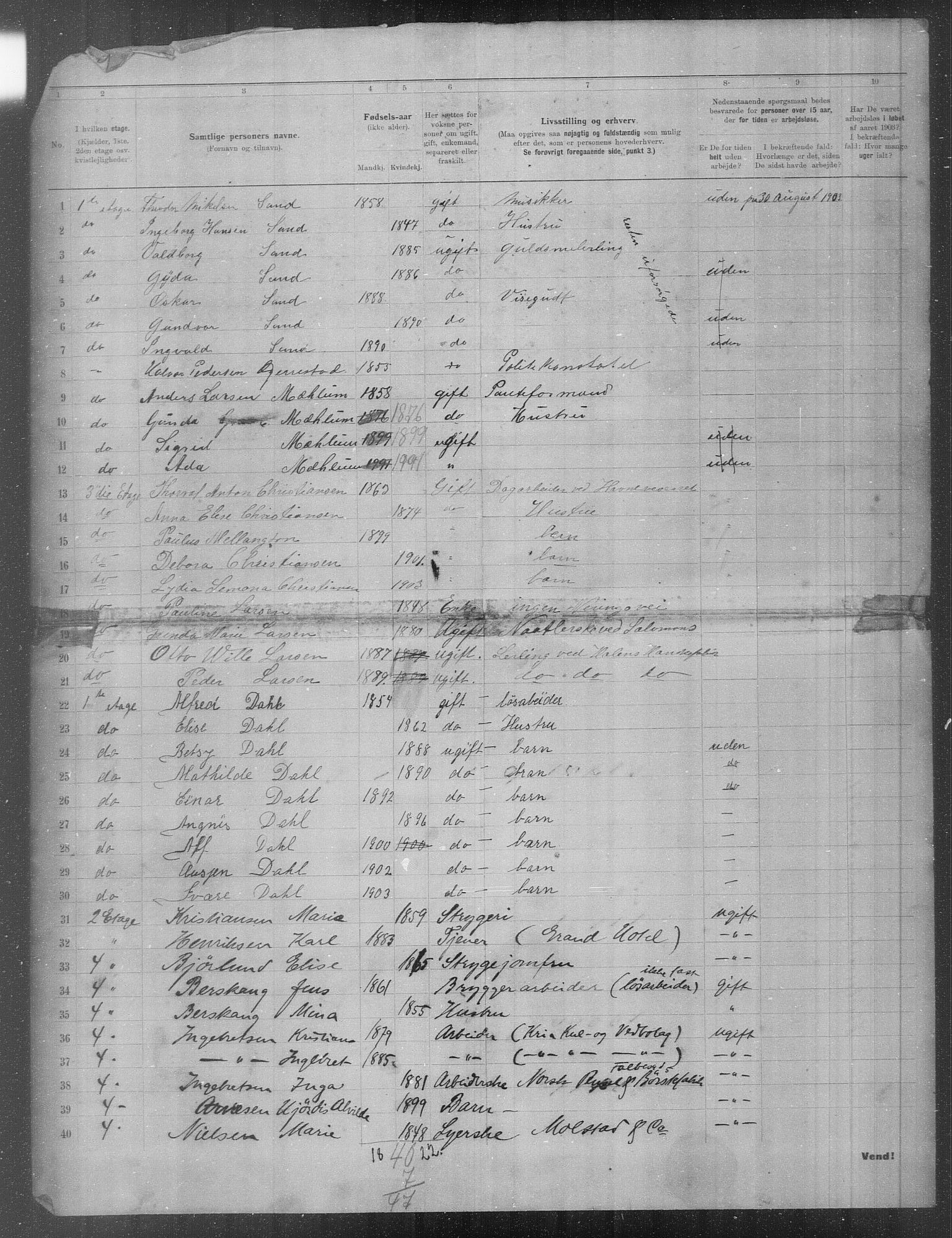 OBA, Municipal Census 1903 for Kristiania, 1903, p. 66