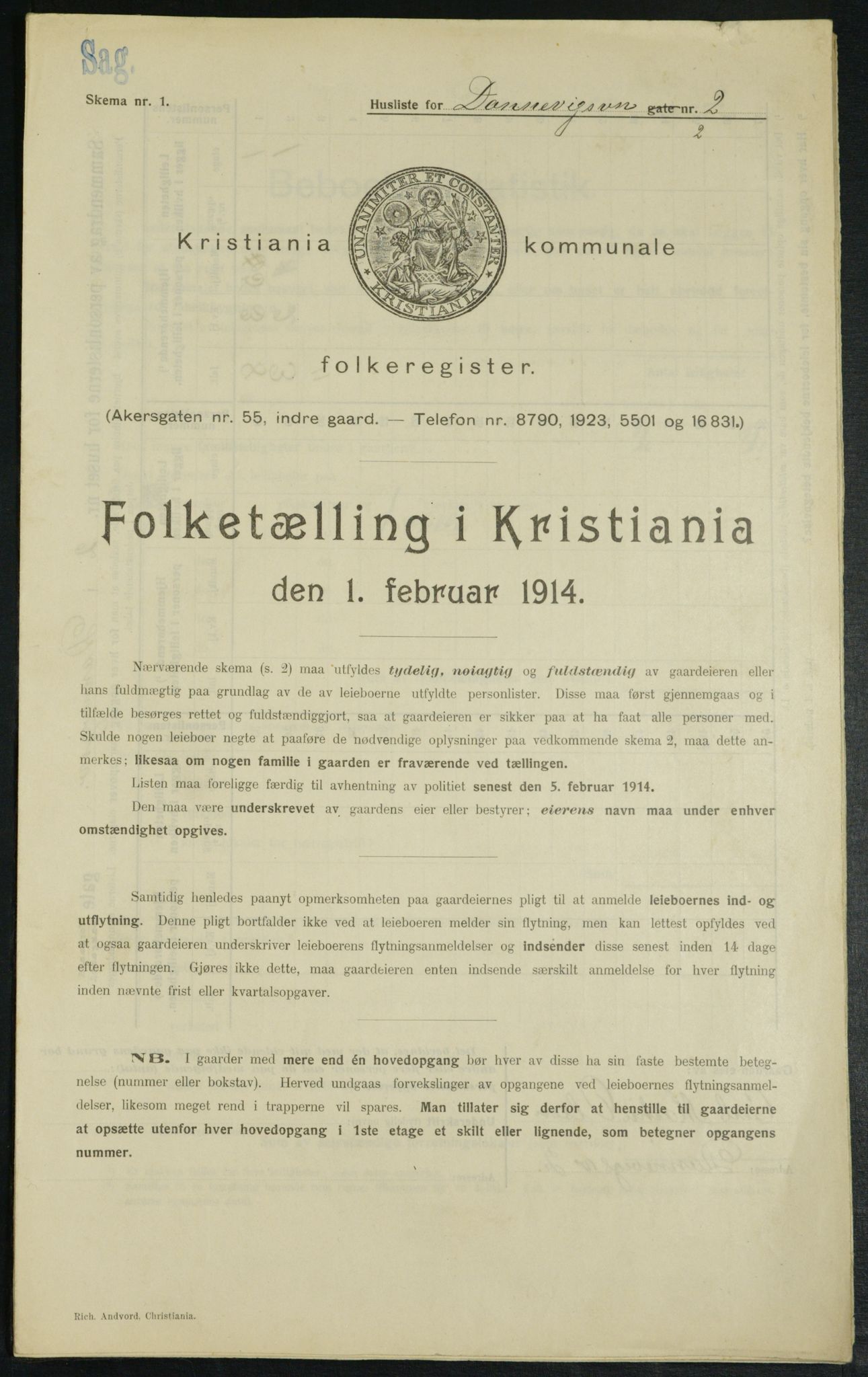 OBA, Municipal Census 1914 for Kristiania, 1914, p. 15204