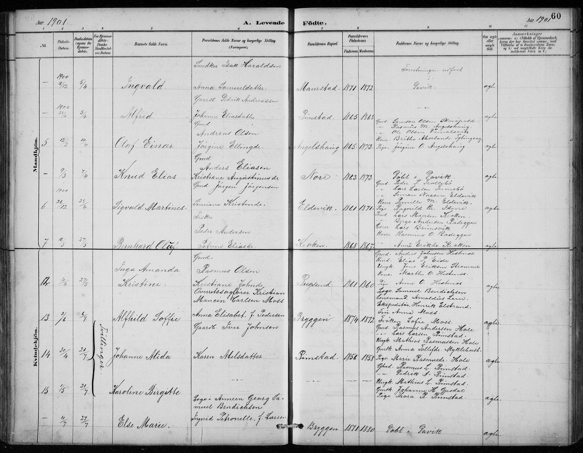 Davik sokneprestembete, AV/SAB-A-79701/H/Hab/Habc/L0002: Parish register (copy) no. C 2, 1889-1906, p. 60