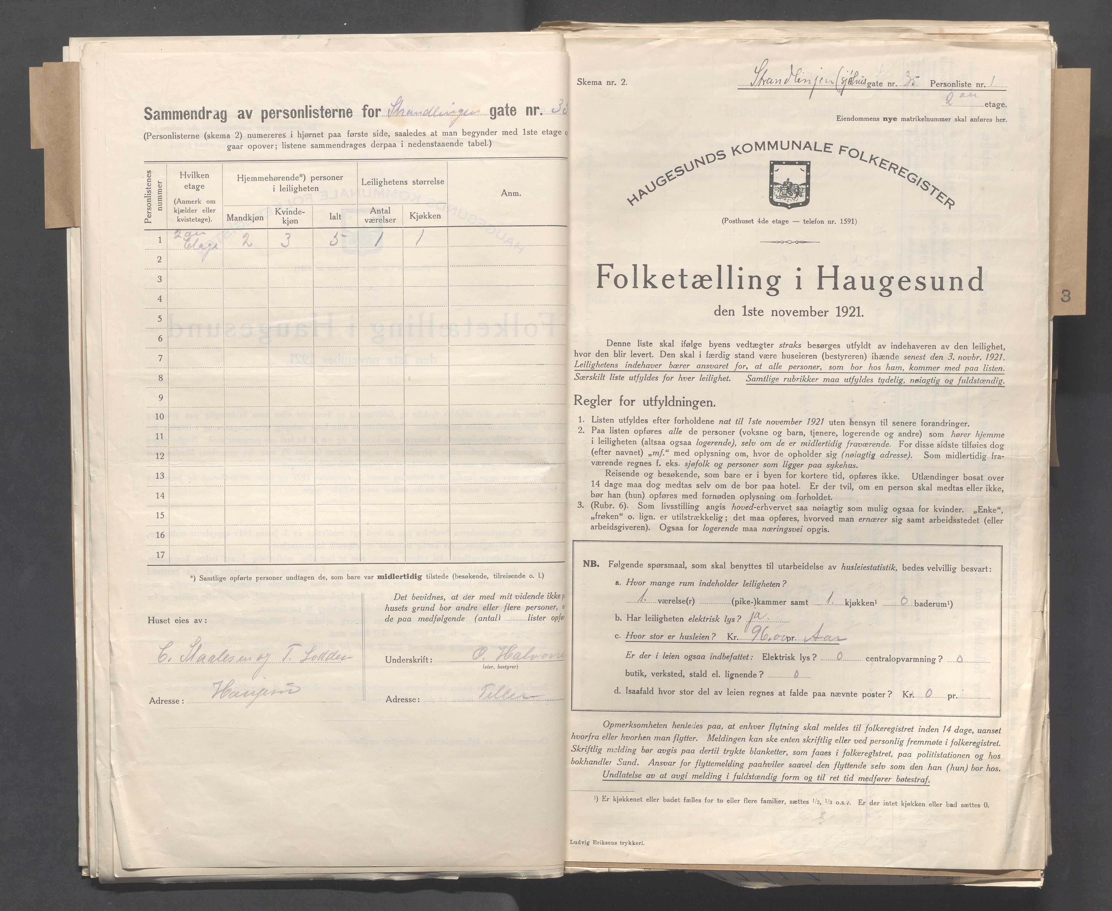 IKAR, Local census 1.11.1921 for Haugesund, 1921, p. 7059