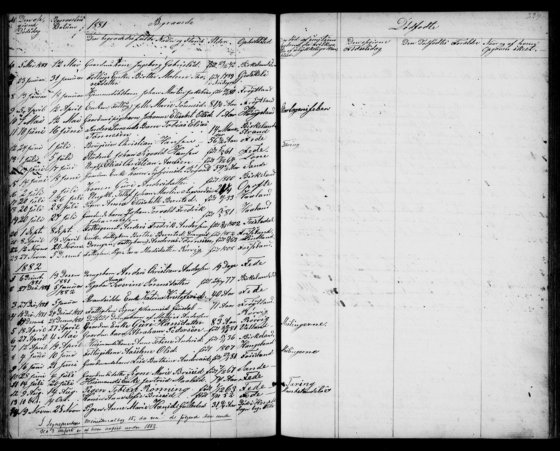 Kvinesdal sokneprestkontor, SAK/1111-0026/F/Fb/Fba/L0003: Parish register (copy) no. B 3, 1858-1893, p. 234