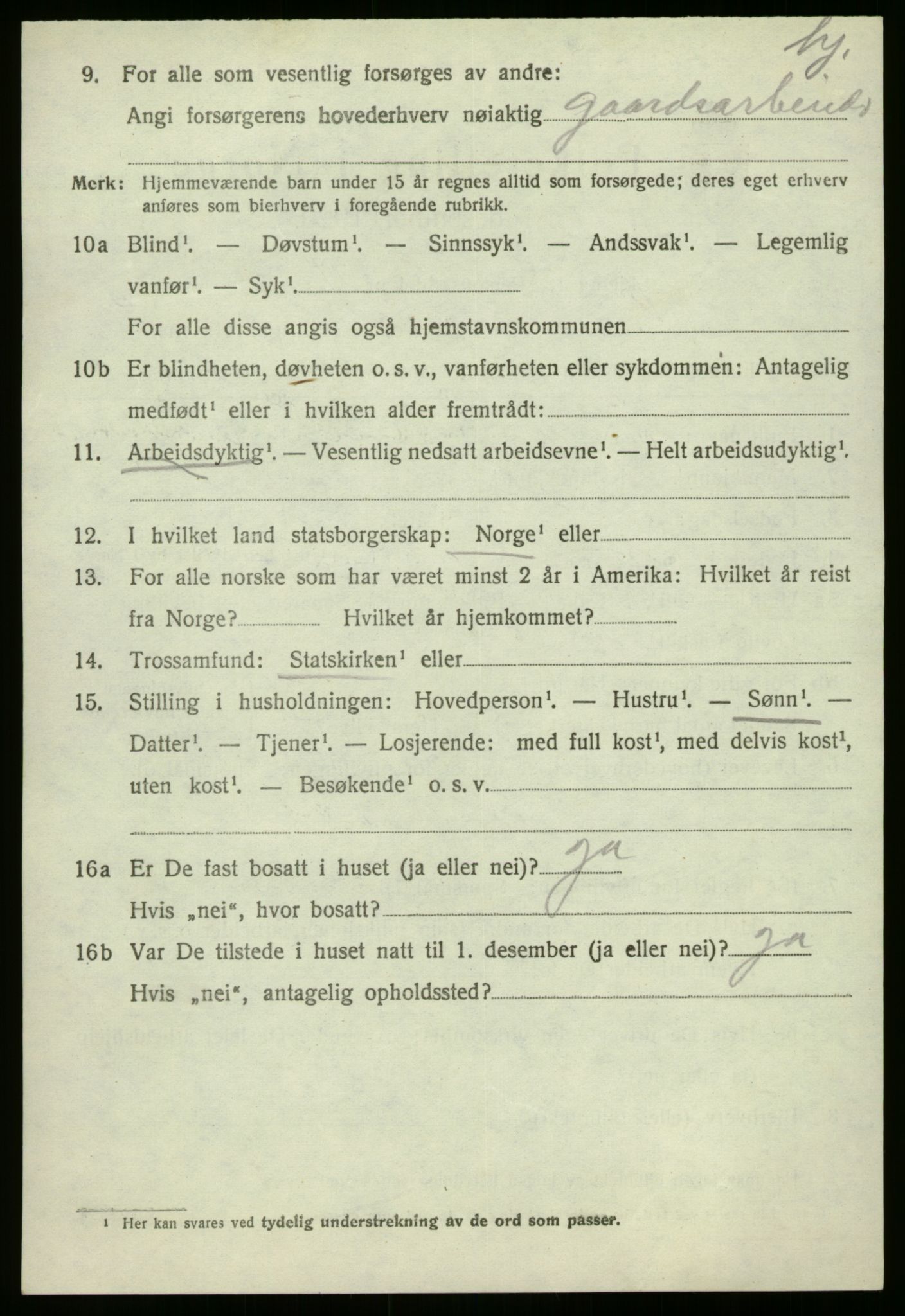 SAB, 1920 census for Kinn, 1920, p. 2276