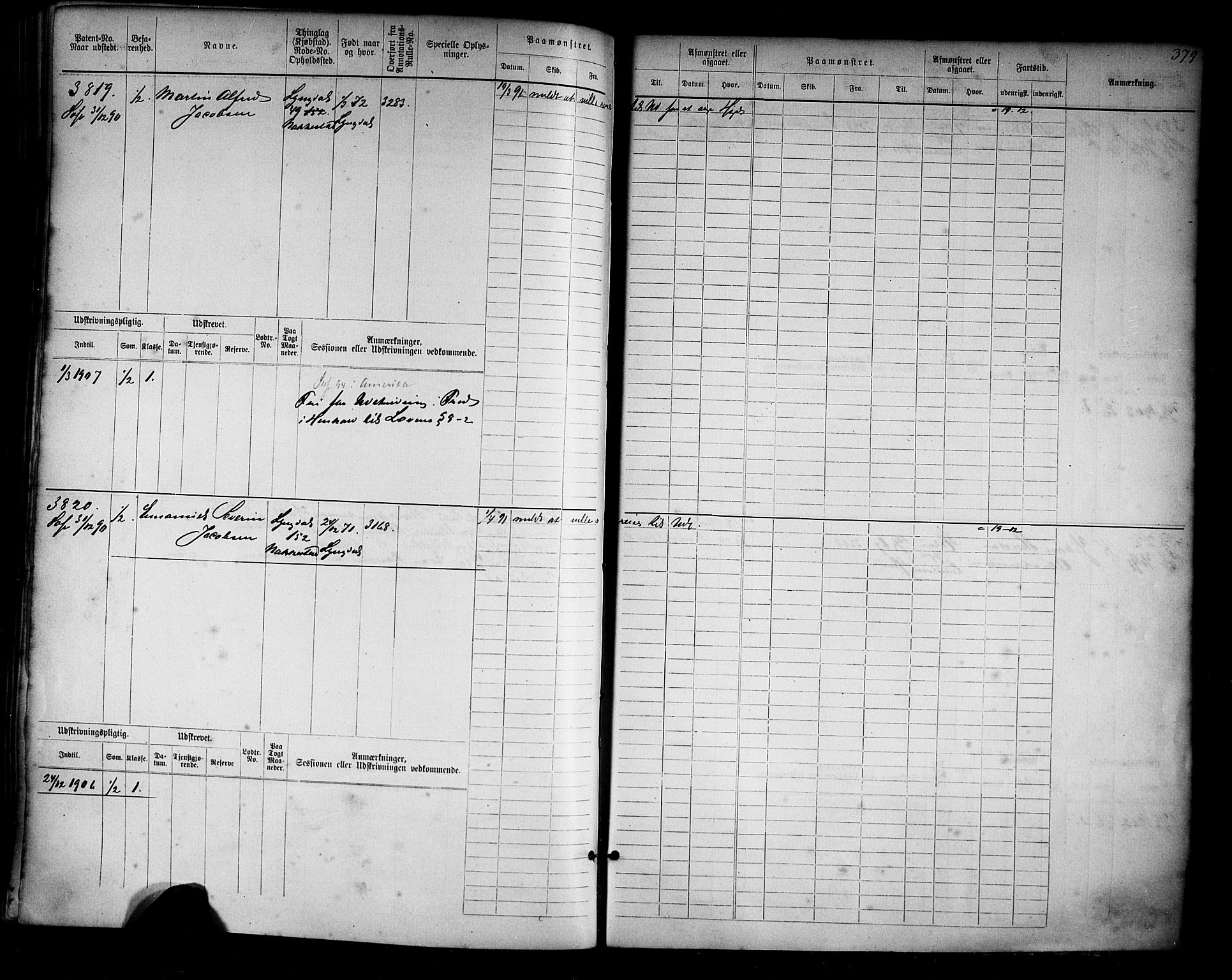 Farsund mønstringskrets, SAK/2031-0017/F/Fb/L0019: Hovedrulle nr 3067-3832, Z-11, 1882-1922, p. 386