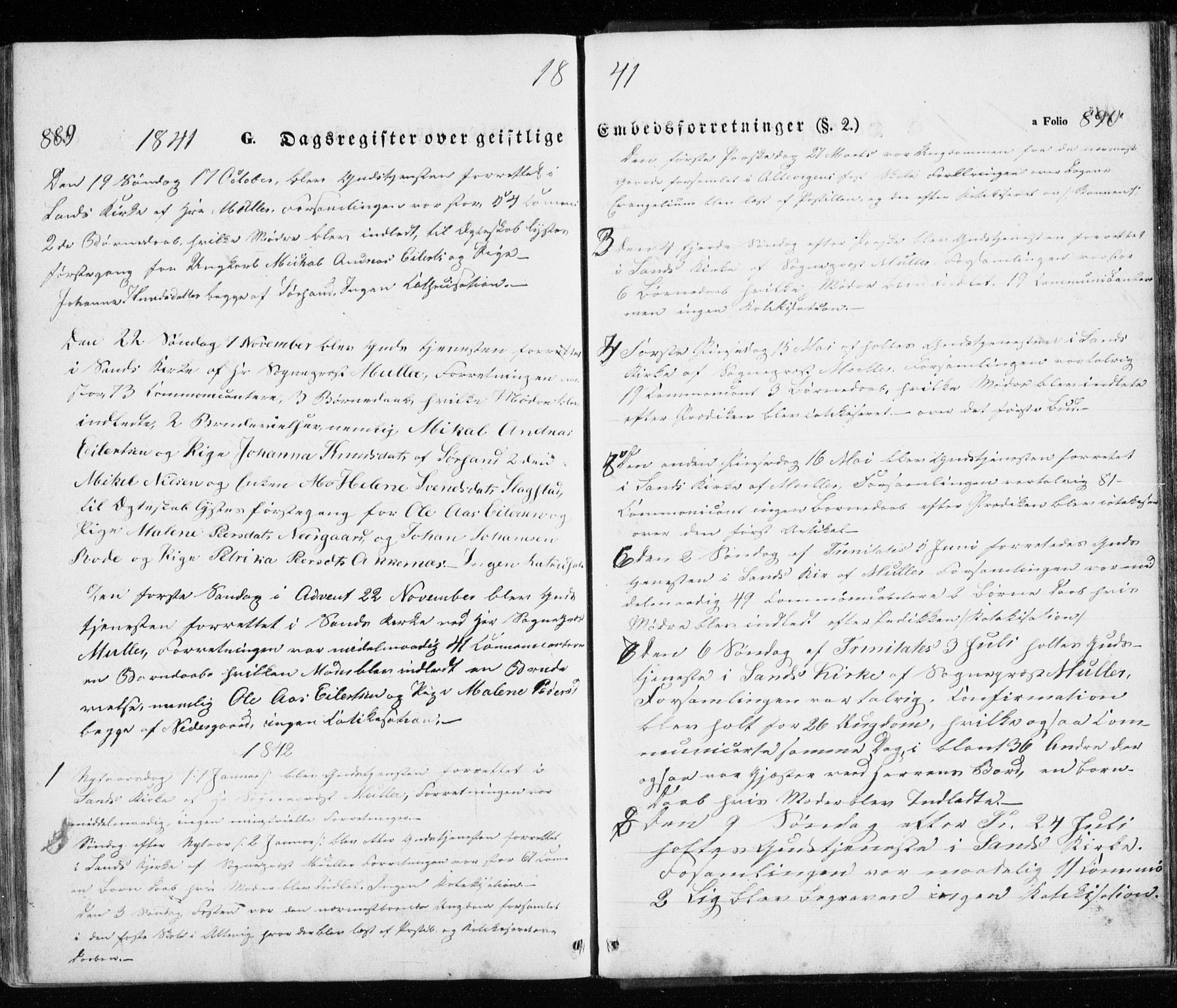 Trondenes sokneprestkontor, SATØ/S-1319/H/Ha/L0010kirke: Parish register (official) no. 10, 1840-1865, p. 889-890