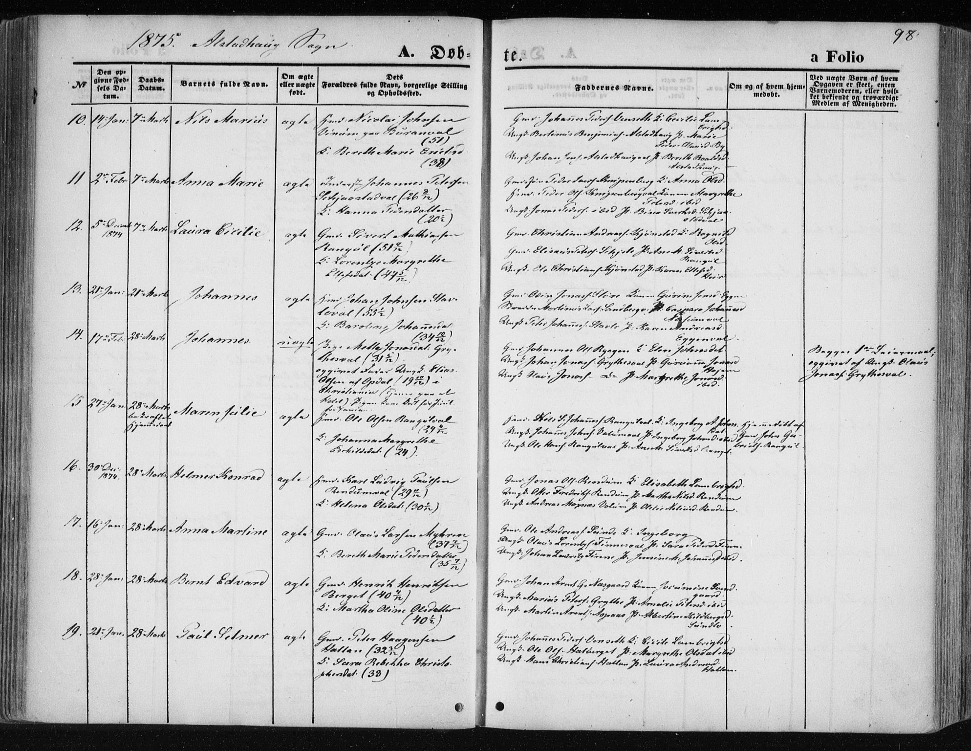Ministerialprotokoller, klokkerbøker og fødselsregistre - Nord-Trøndelag, SAT/A-1458/717/L0157: Parish register (official) no. 717A08 /1, 1863-1877, p. 98