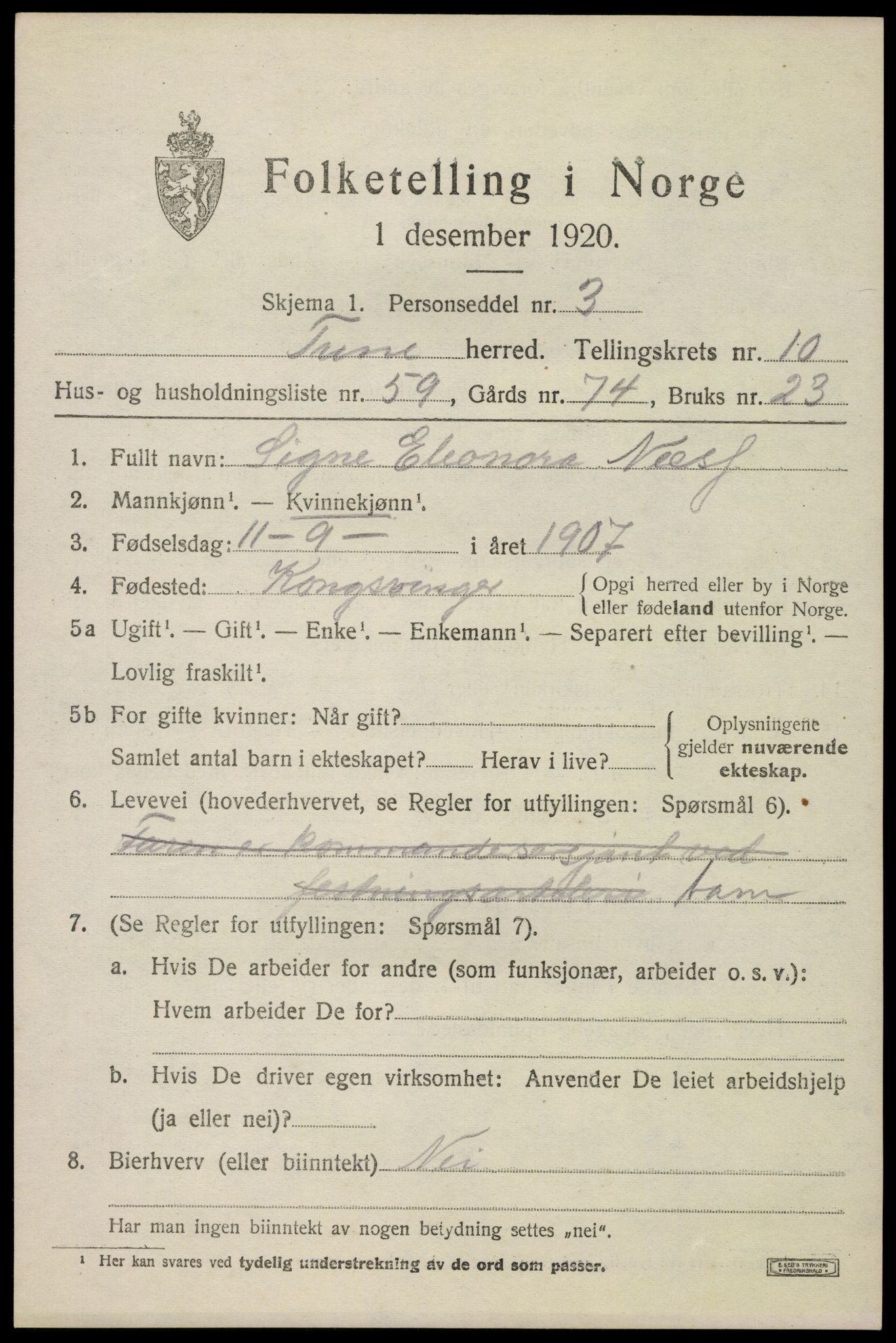 SAO, 1920 census for Tune, 1920, p. 11448