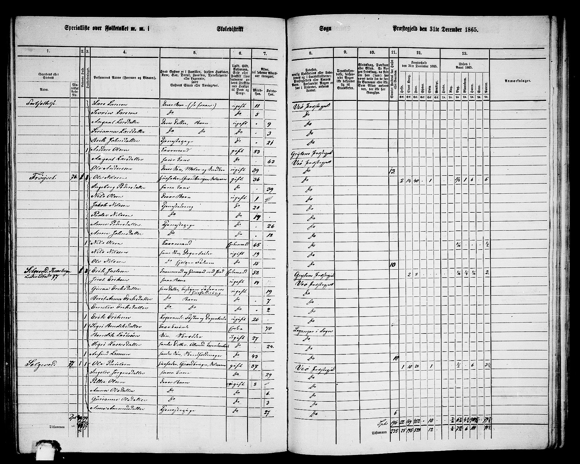 RA, 1865 census for Veøy, 1865, p. 53