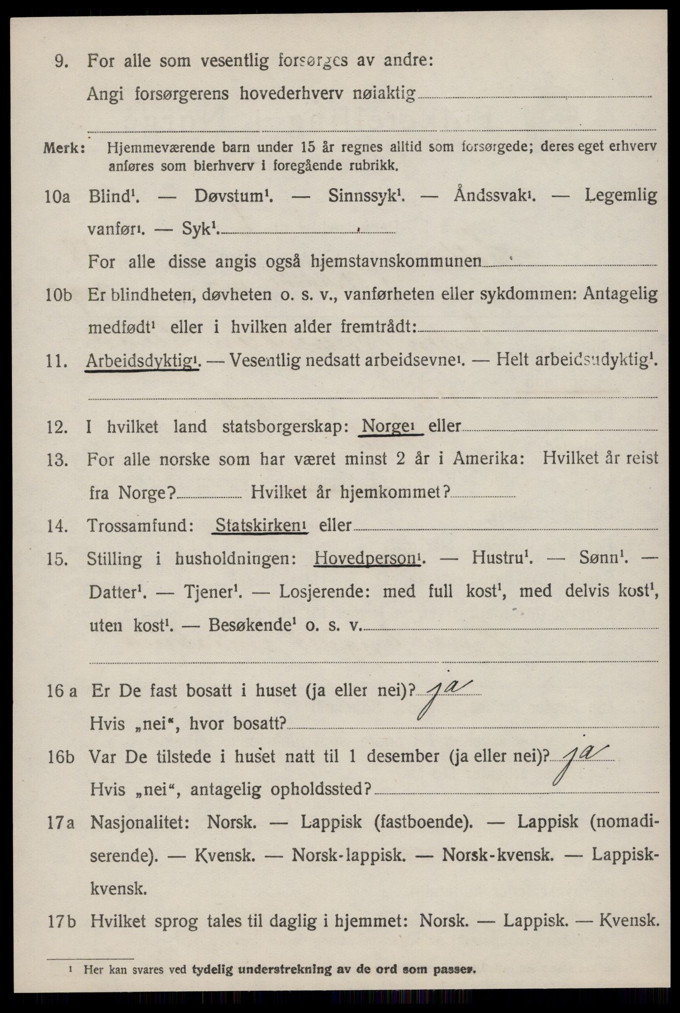 SAT, 1920 census for Selbu, 1920, p. 9443