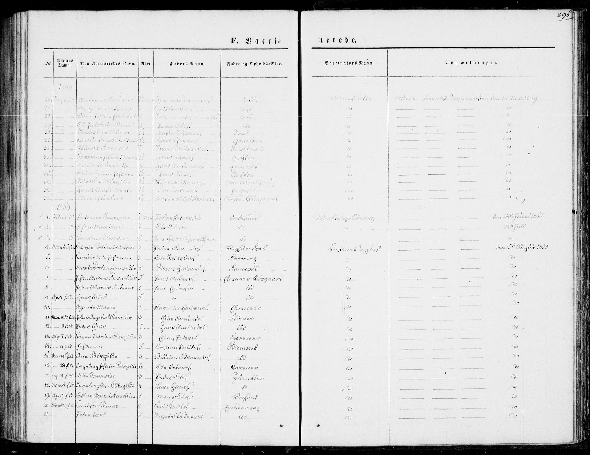 Ministerialprotokoller, klokkerbøker og fødselsregistre - Møre og Romsdal, AV/SAT-A-1454/528/L0397: Parish register (official) no. 528A08, 1848-1858, p. 295