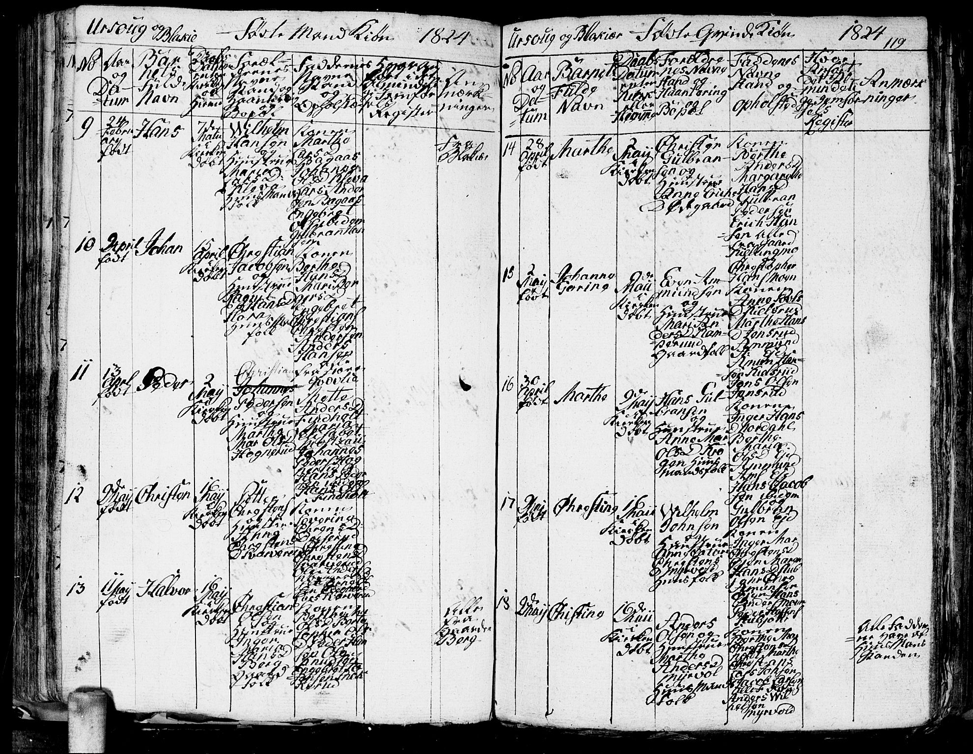 Aurskog prestekontor Kirkebøker, AV/SAO-A-10304a/G/Ga/L0001: Parish register (copy) no. I 1, 1814-1829, p. 119