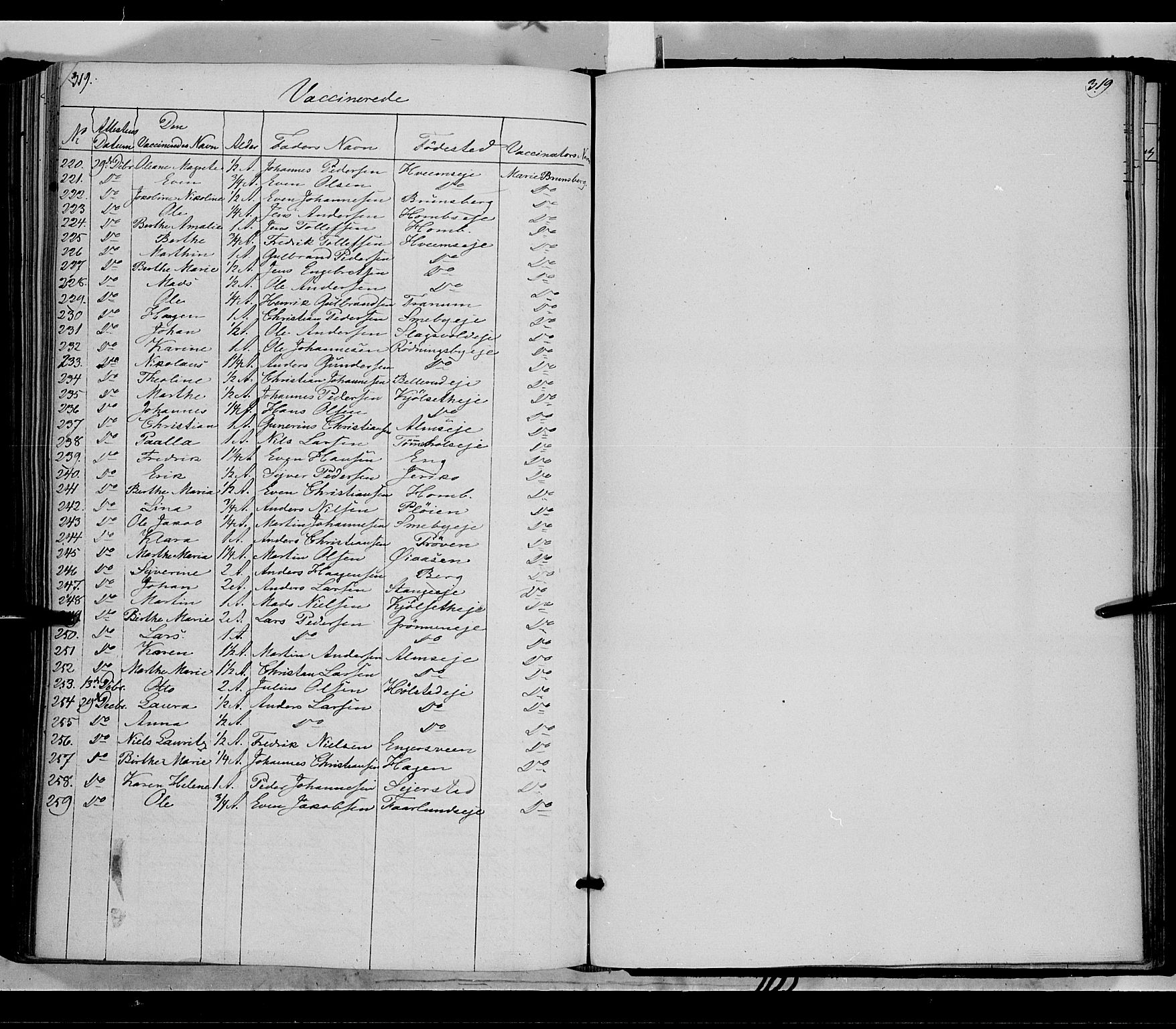 Østre Toten prestekontor, AV/SAH-PREST-104/H/Ha/Haa/L0003: Parish register (official) no. 3, 1848-1856, p. 319