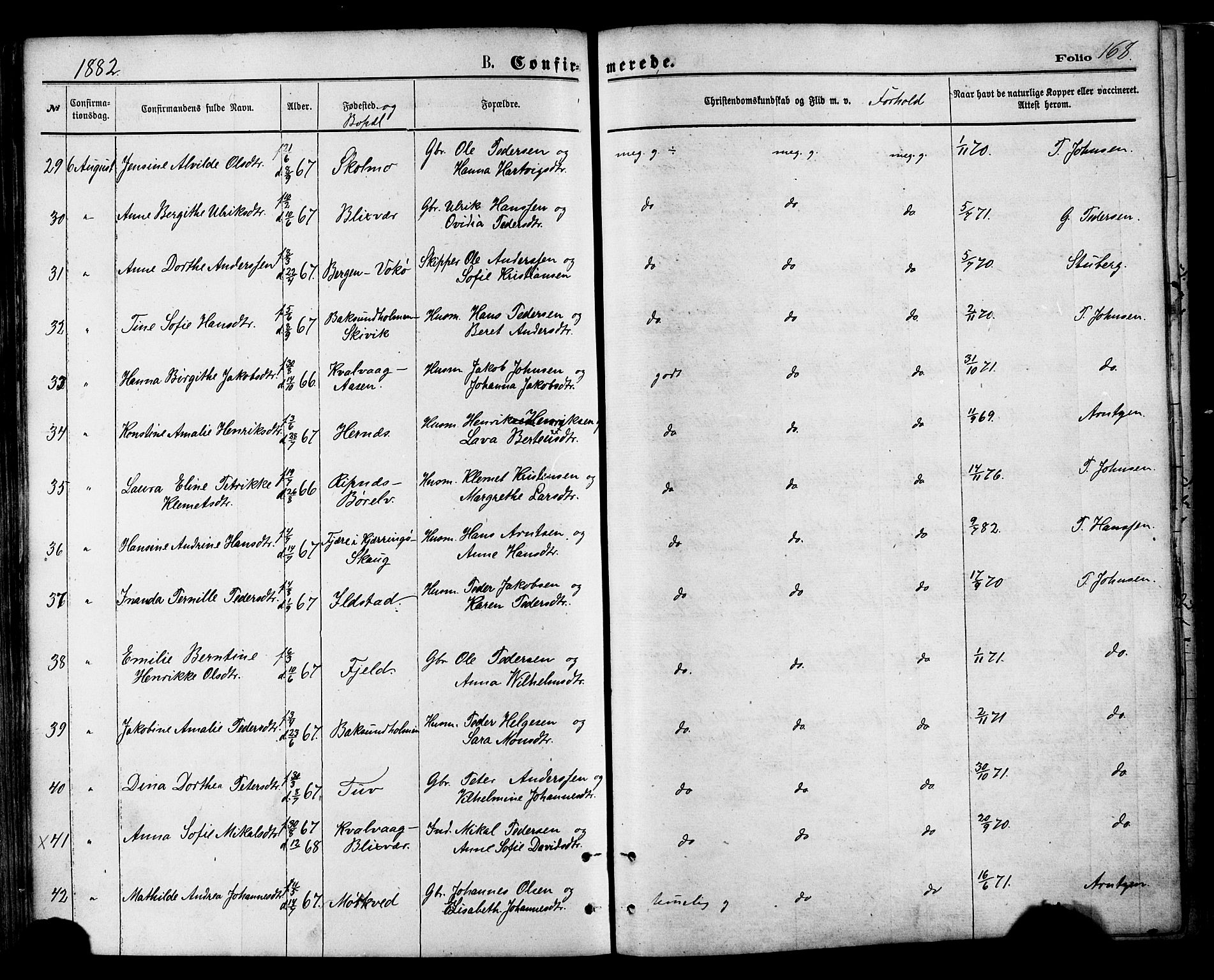 Ministerialprotokoller, klokkerbøker og fødselsregistre - Nordland, SAT/A-1459/801/L0009: Parish register (official) no. 801A09, 1876-1883, p. 168