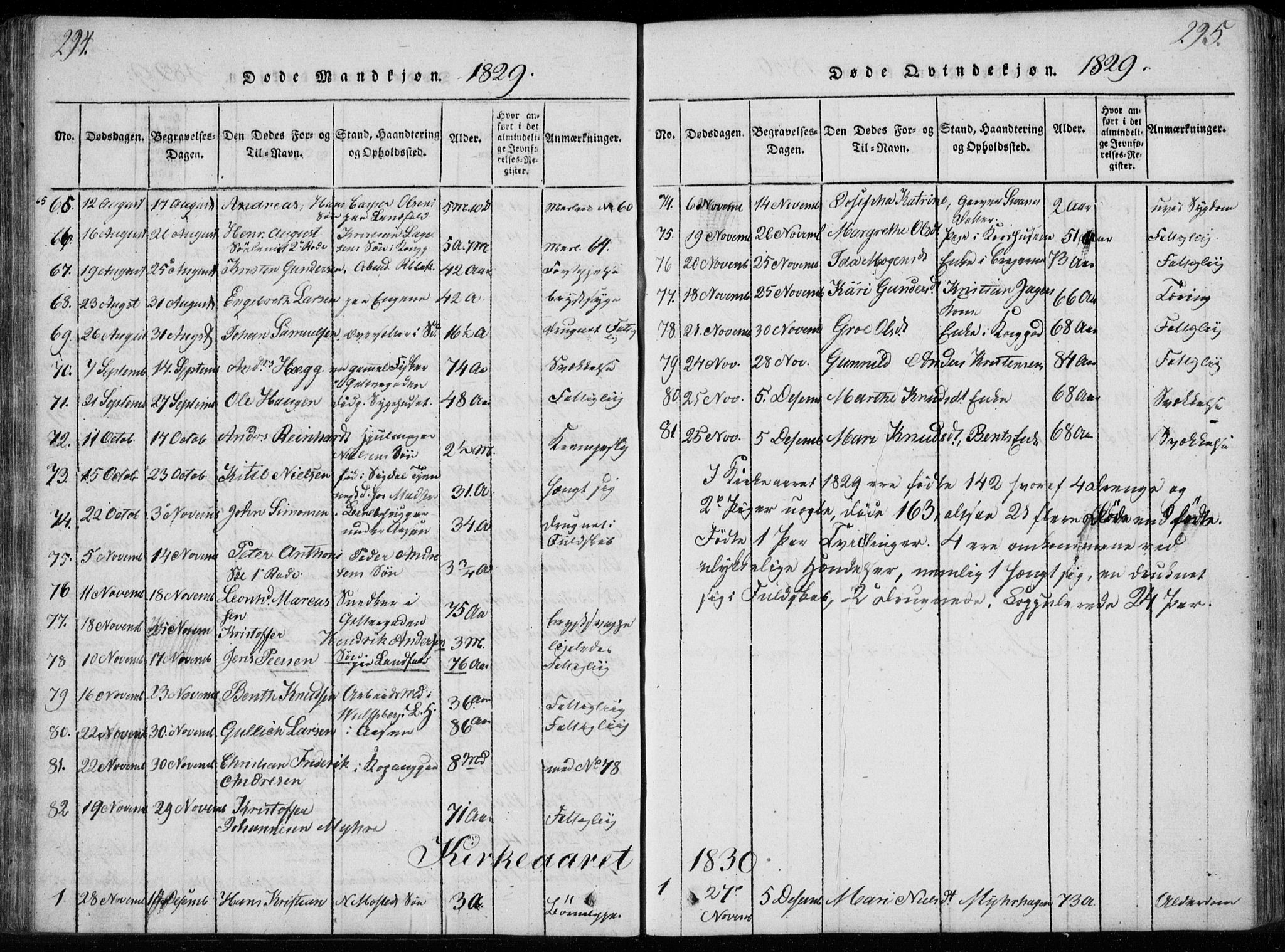 Bragernes kirkebøker, SAKO/A-6/F/Fa/L0007: Parish register (official) no. I 7, 1815-1829, p. 294-295