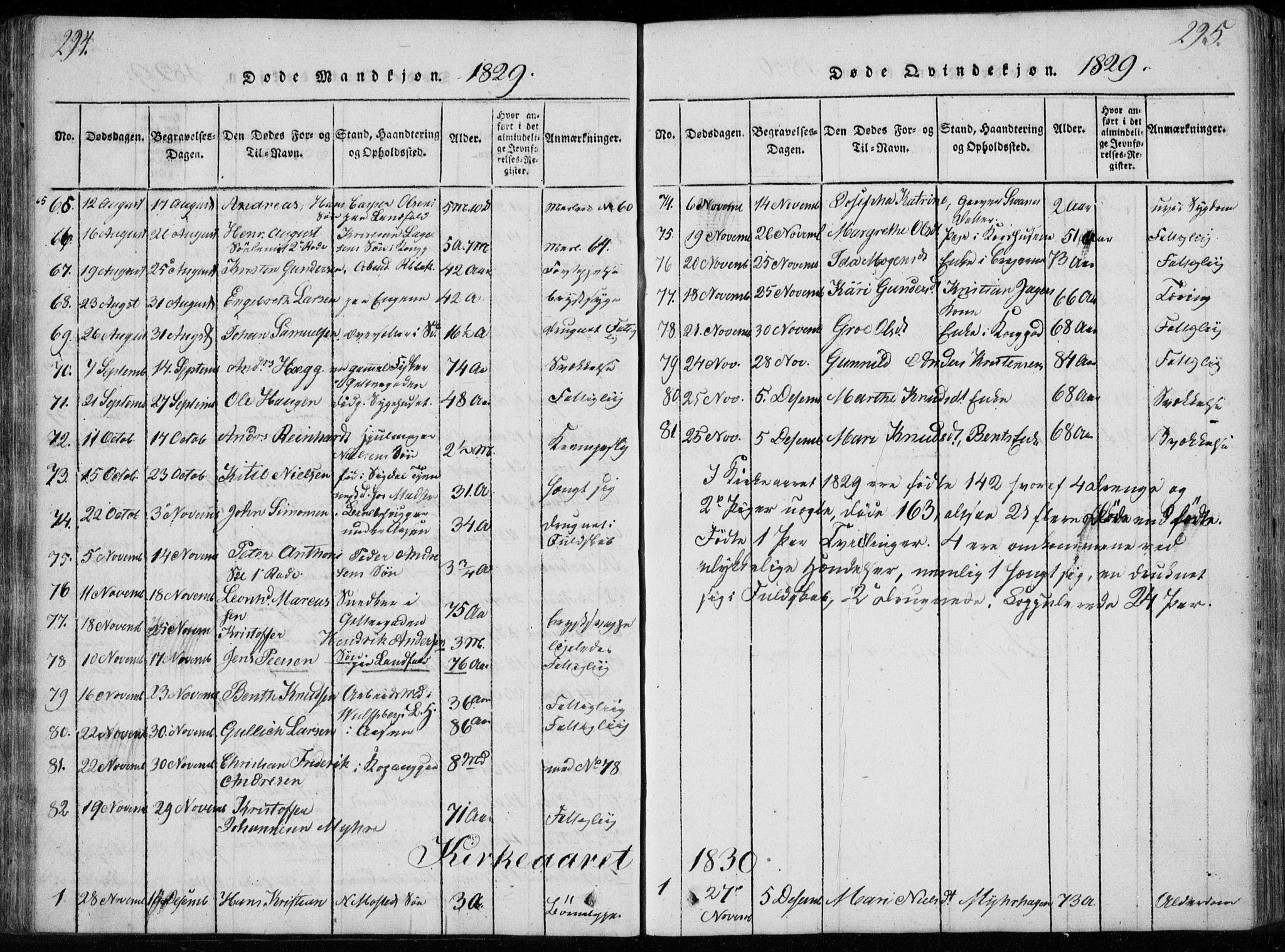 Bragernes kirkebøker, AV/SAKO-A-6/F/Fa/L0007: Parish register (official) no. I 7, 1815-1829, p. 294-295