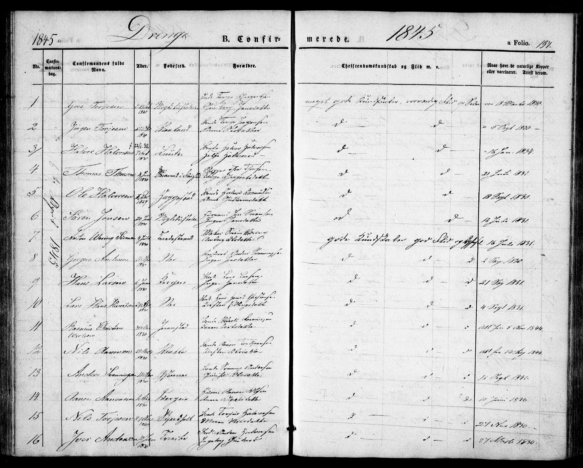 Holt sokneprestkontor, AV/SAK-1111-0021/F/Fa/L0007: Parish register (official) no. A 7, 1836-1848, p. 198