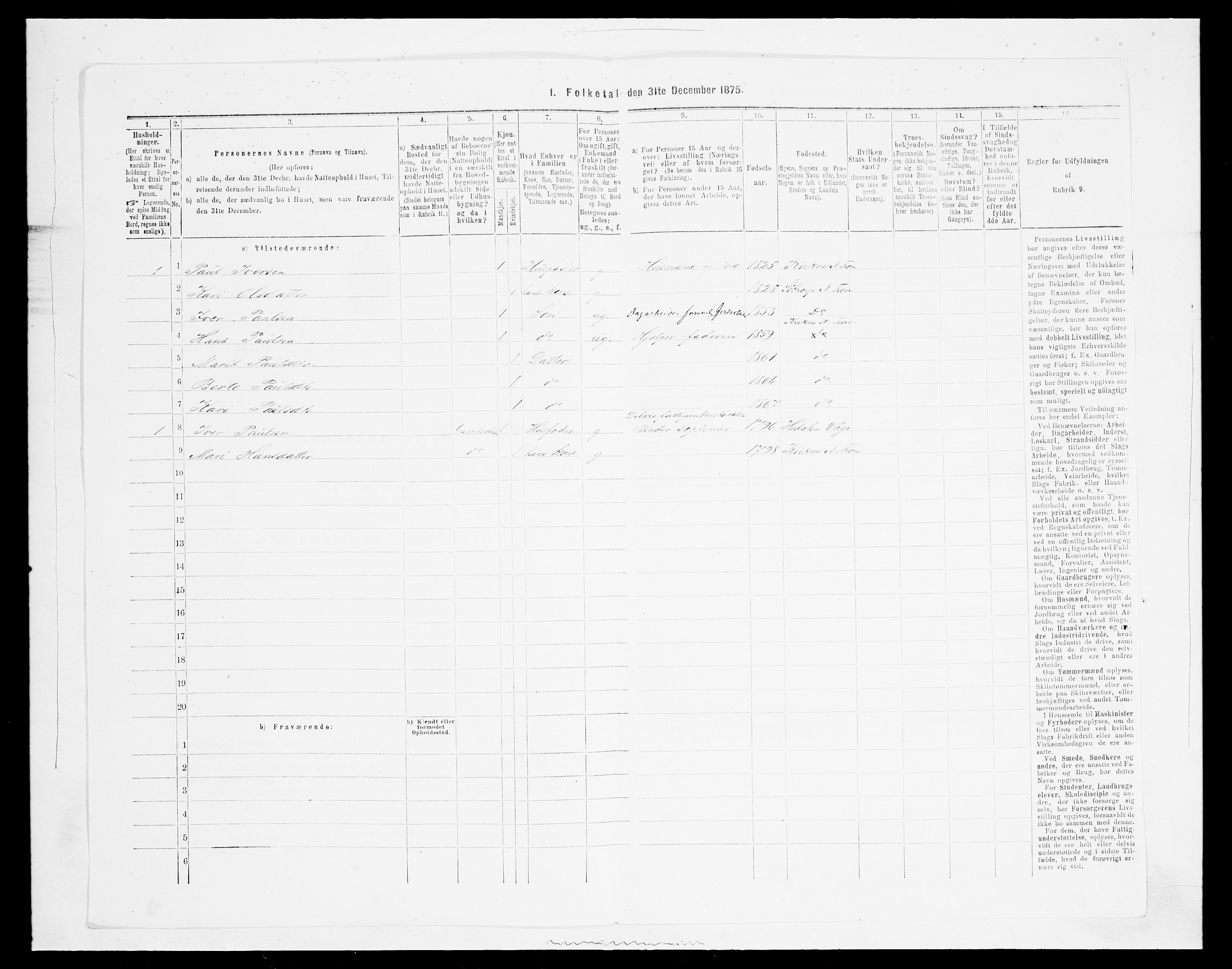 SAH, 1875 census for 0518P Nord-Fron, 1875, p. 337