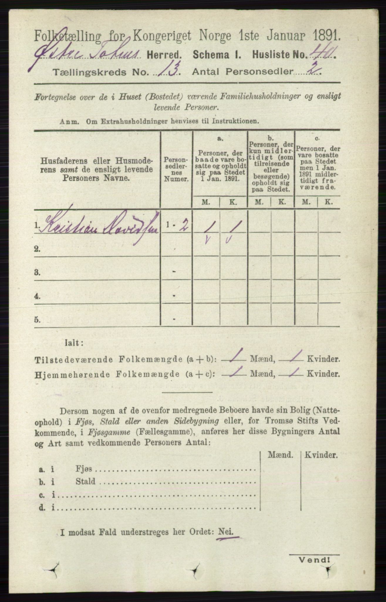 RA, 1891 census for 0528 Østre Toten, 1891, p. 8378