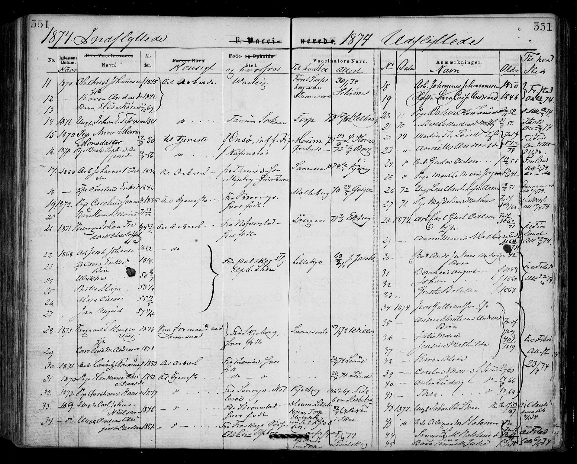 Borge prestekontor Kirkebøker, SAO/A-10903/F/Fa/L0006: Parish register (official) no. I 6, 1861-1874, p. 351