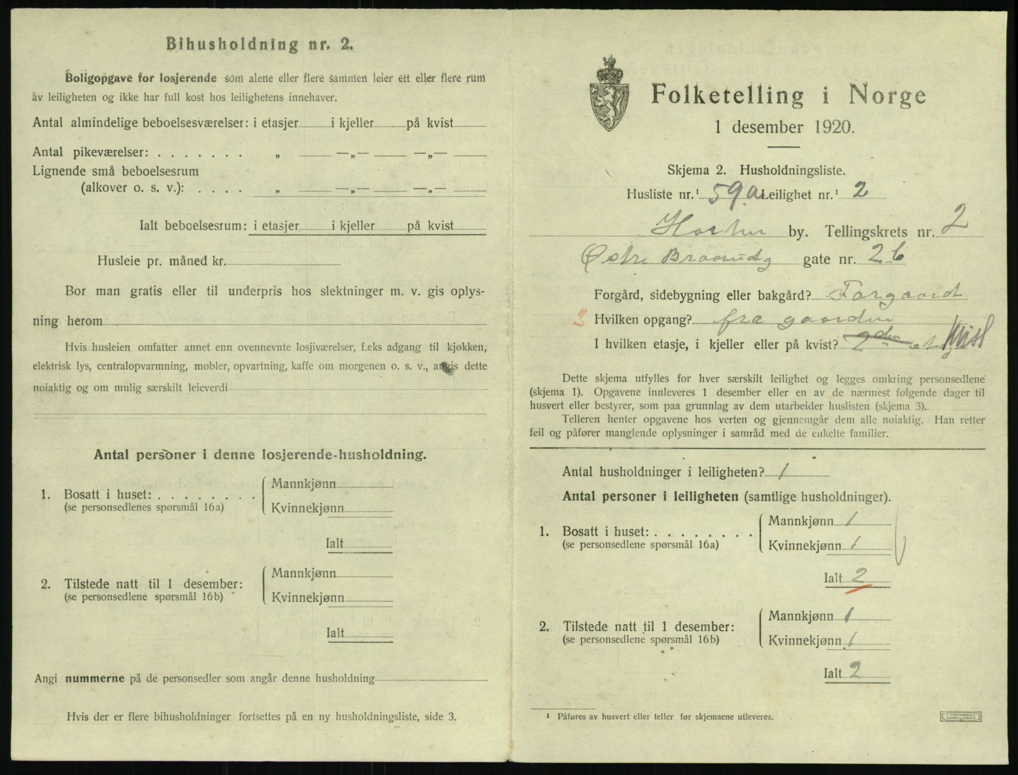 SAKO, 1920 census for Horten, 1920, p. 3551