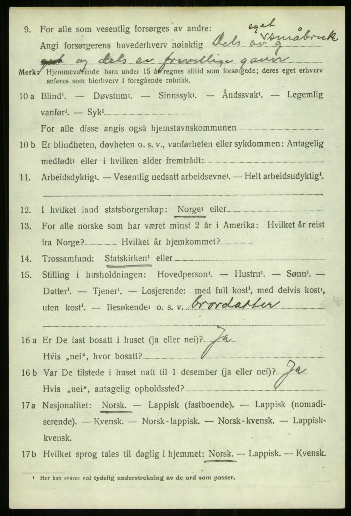 SATØ, 1920 census for Dyrøy, 1920, p. 3118