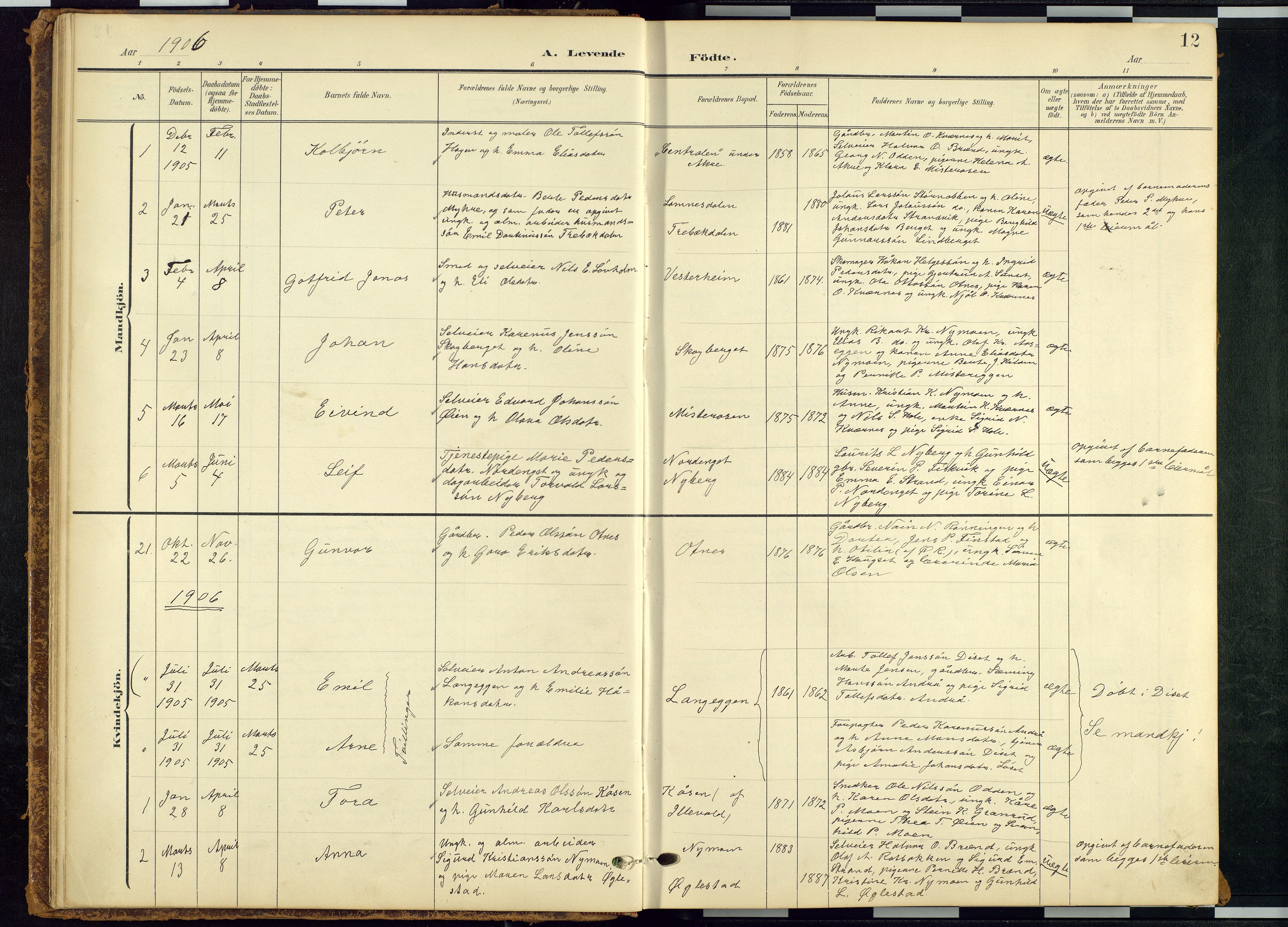 Rendalen prestekontor, SAH/PREST-054/H/Ha/Hab/L0010: Parish register (copy) no. 10, 1903-1940, p. 12