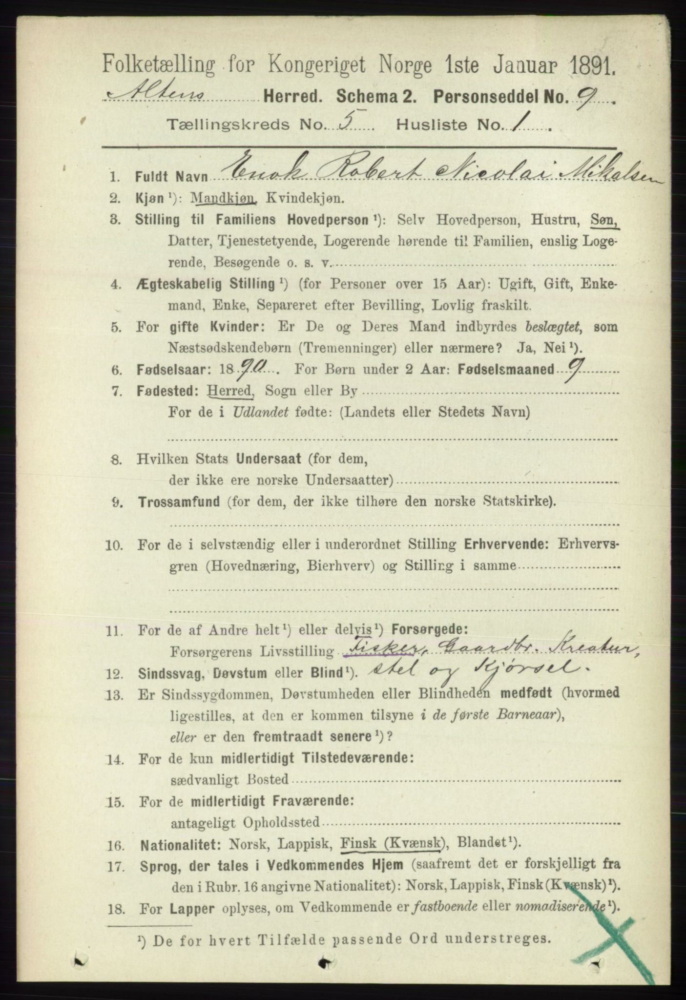 RA, 1891 census for 2012 Alta, 1891, p. 1657