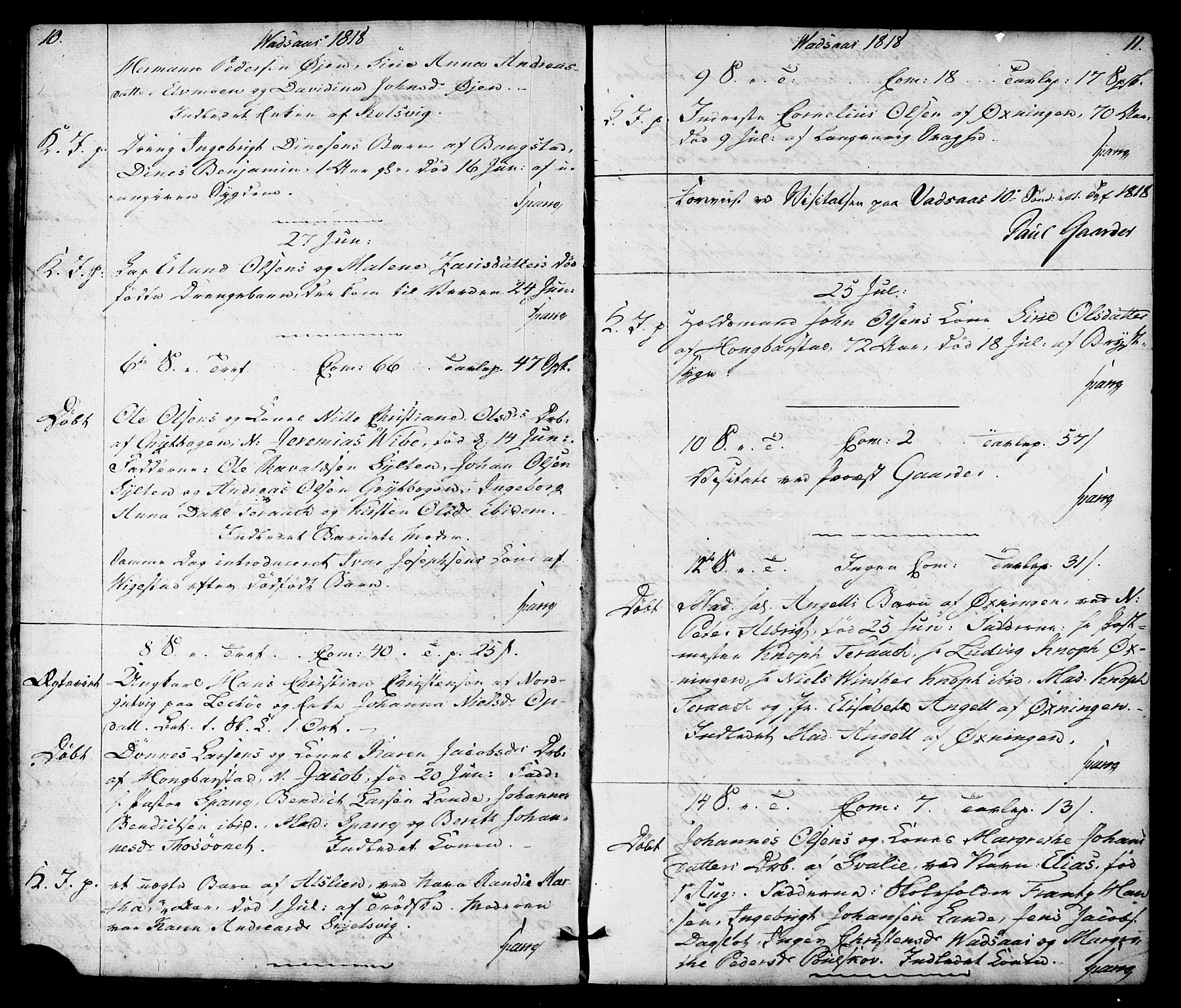 Ministerialprotokoller, klokkerbøker og fødselsregistre - Nordland, SAT/A-1459/810/L0140: Parish register (official) no. 810A04, 1817-1819, p. 10-11