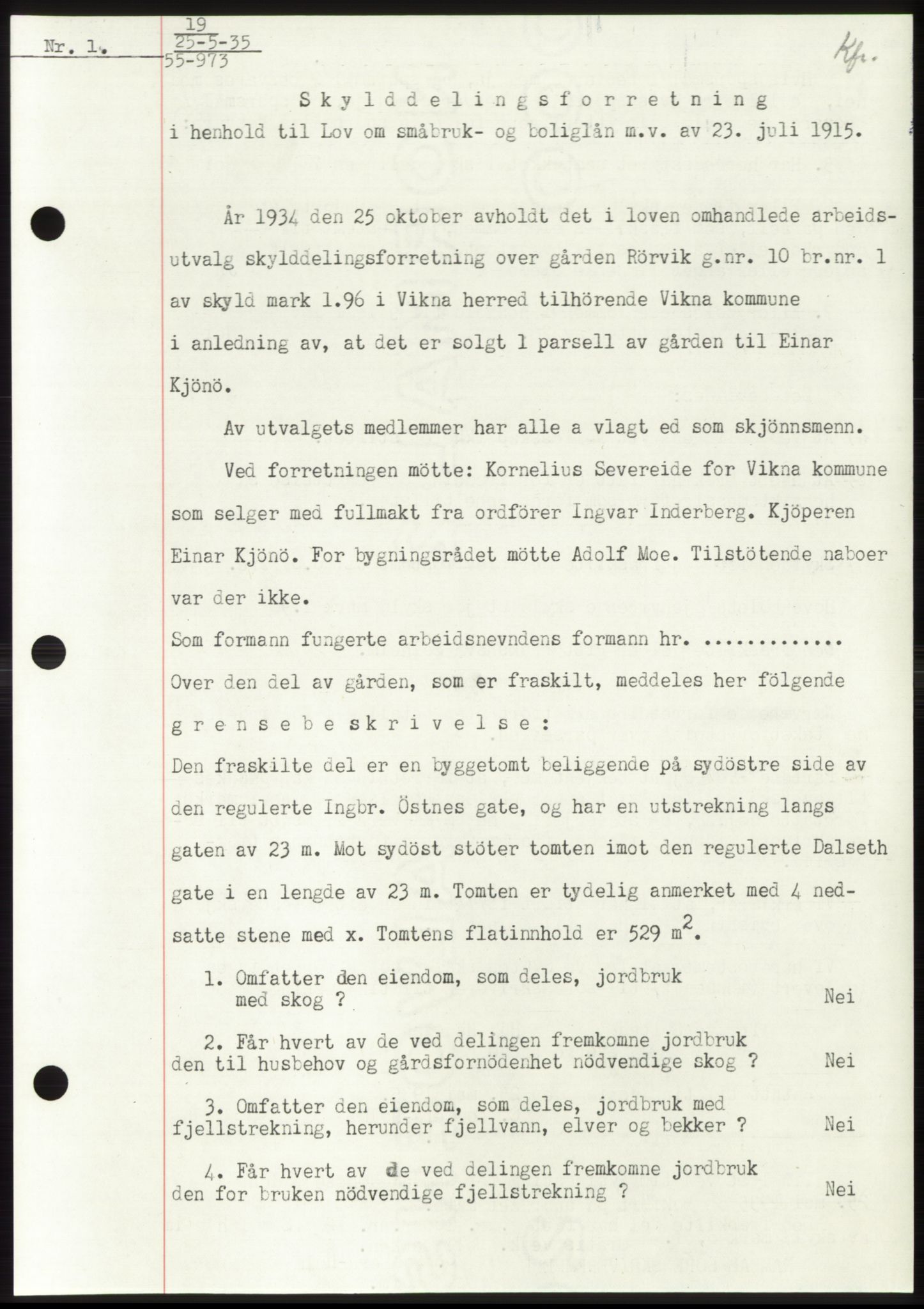 Namdal sorenskriveri, AV/SAT-A-4133/1/2/2C: Mortgage book no. -, 1935-1936, Deed date: 25.05.1935