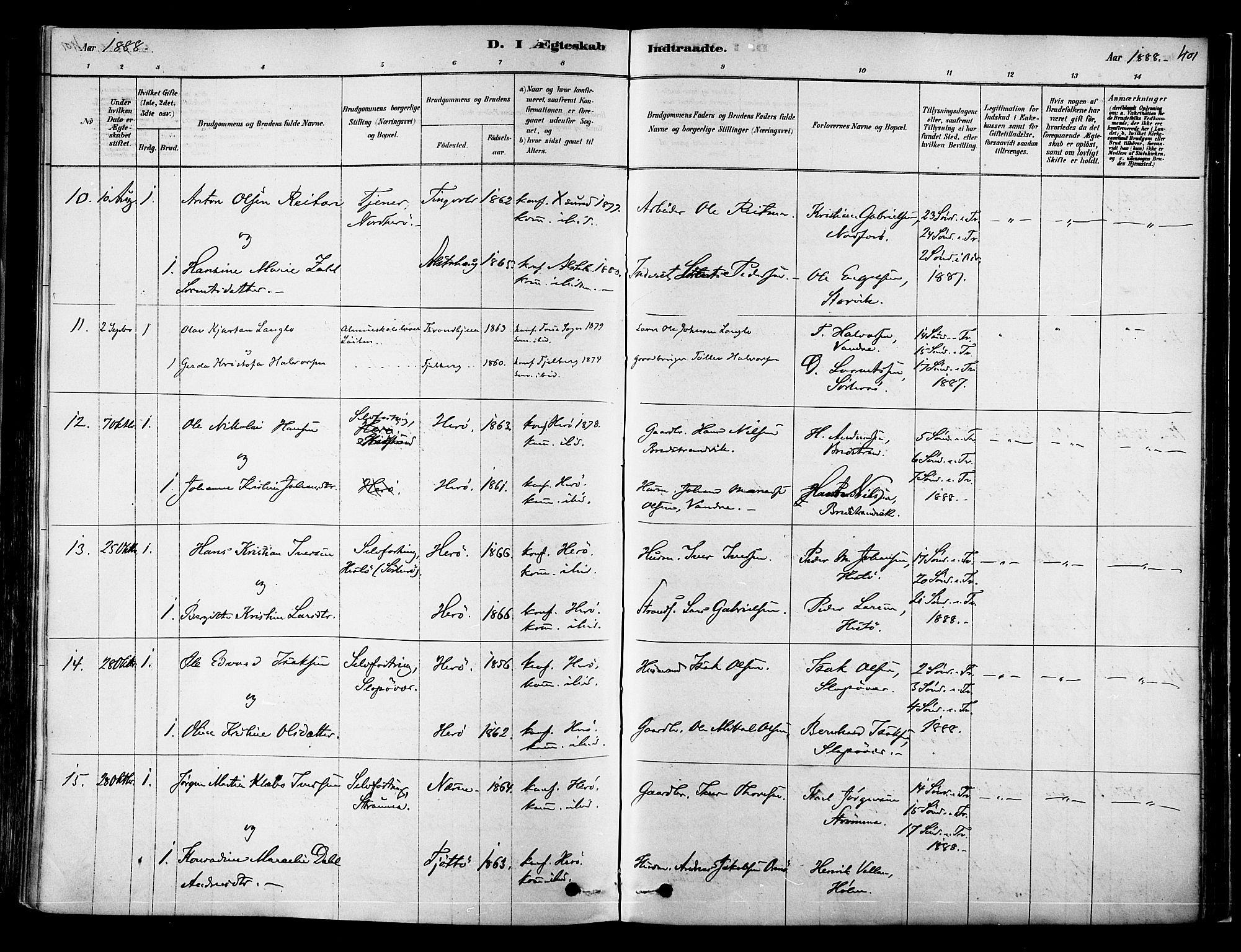 Ministerialprotokoller, klokkerbøker og fødselsregistre - Nordland, AV/SAT-A-1459/834/L0507: Parish register (official) no. 834A05, 1878-1892, p. 401