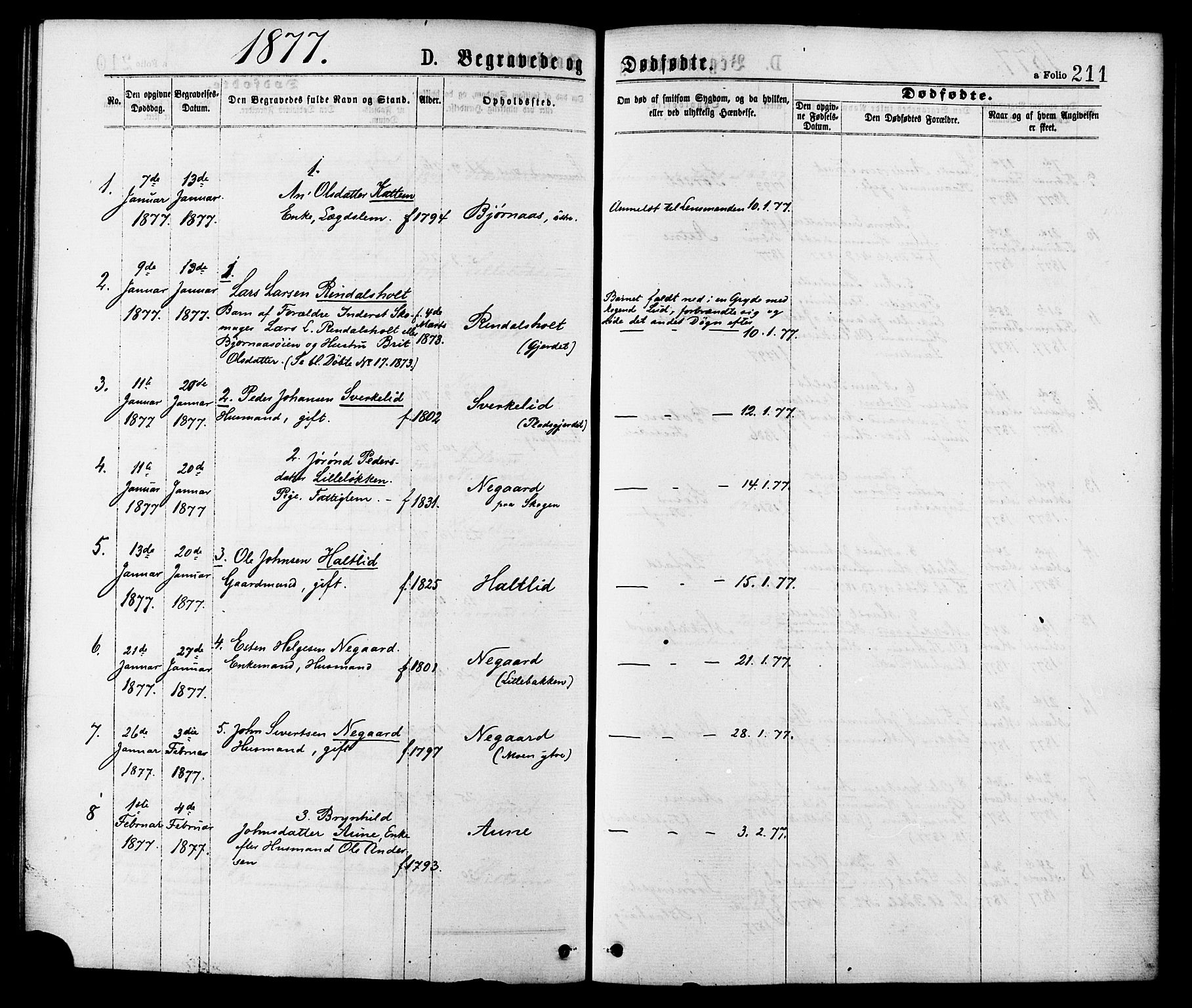 Ministerialprotokoller, klokkerbøker og fødselsregistre - Møre og Romsdal, AV/SAT-A-1454/598/L1068: Parish register (official) no. 598A02, 1872-1881, p. 211