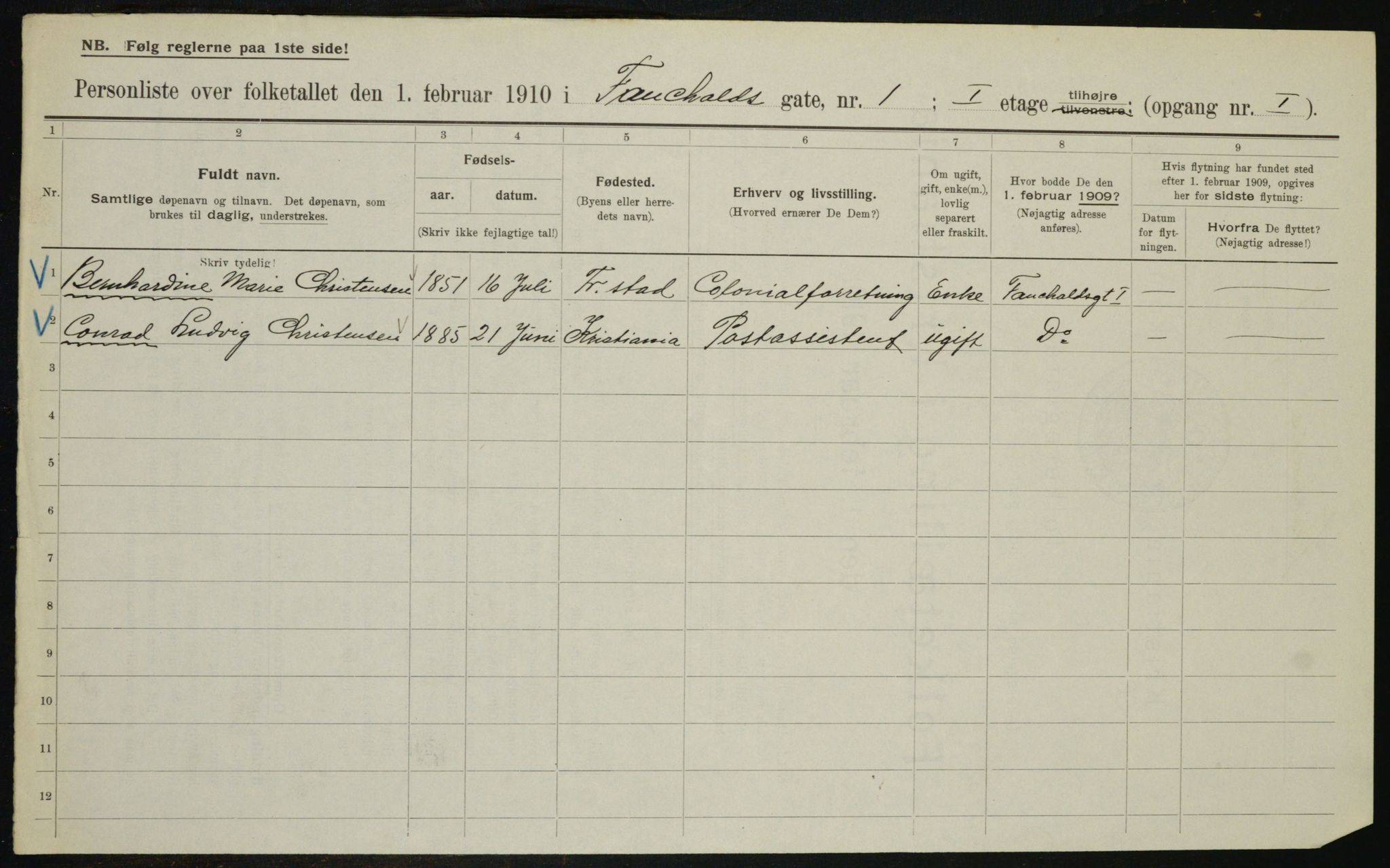 OBA, Municipal Census 1910 for Kristiania, 1910, p. 22234