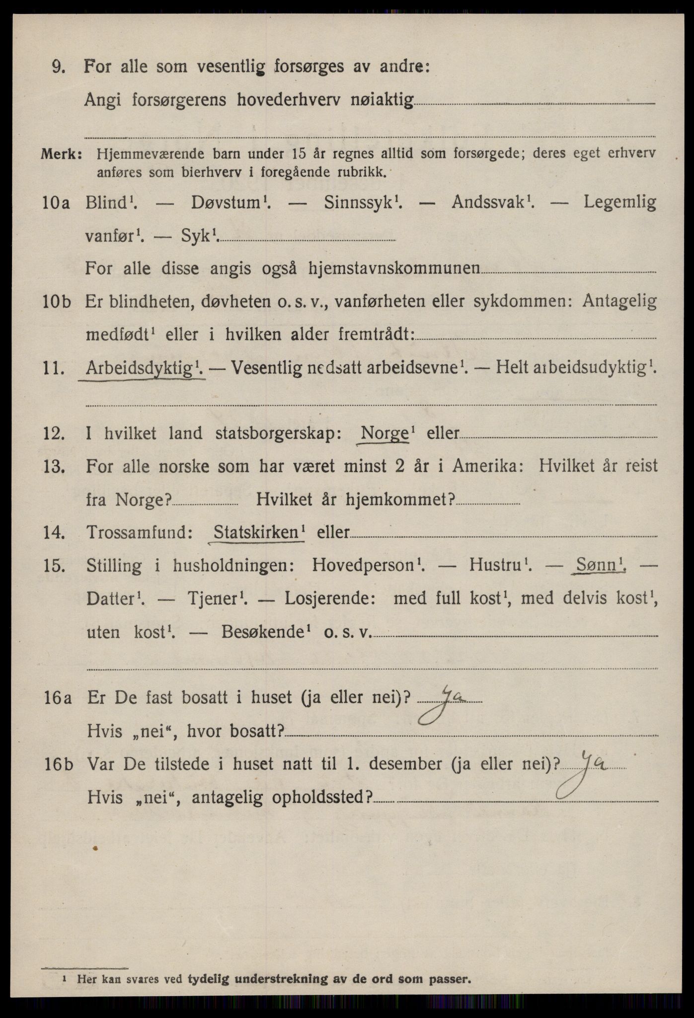 SAT, 1920 census for Stangvik, 1920, p. 1999