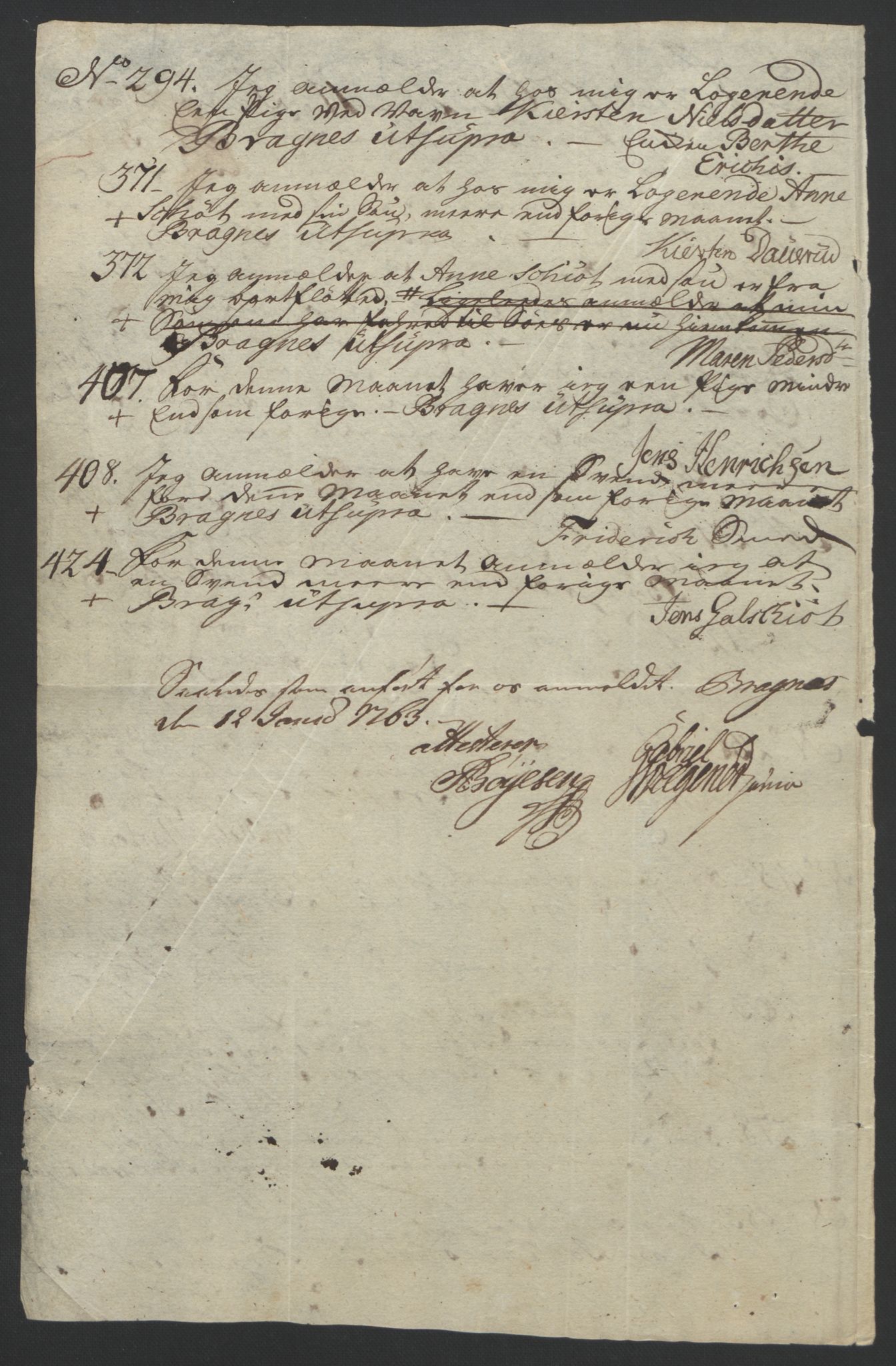 Rentekammeret inntil 1814, Reviderte regnskaper, Byregnskaper, AV/RA-EA-4066/R/Rf/L0119/0001: [F2] Kontribusjonsregnskap / Ekstraskatt, 1762-1767, p. 69