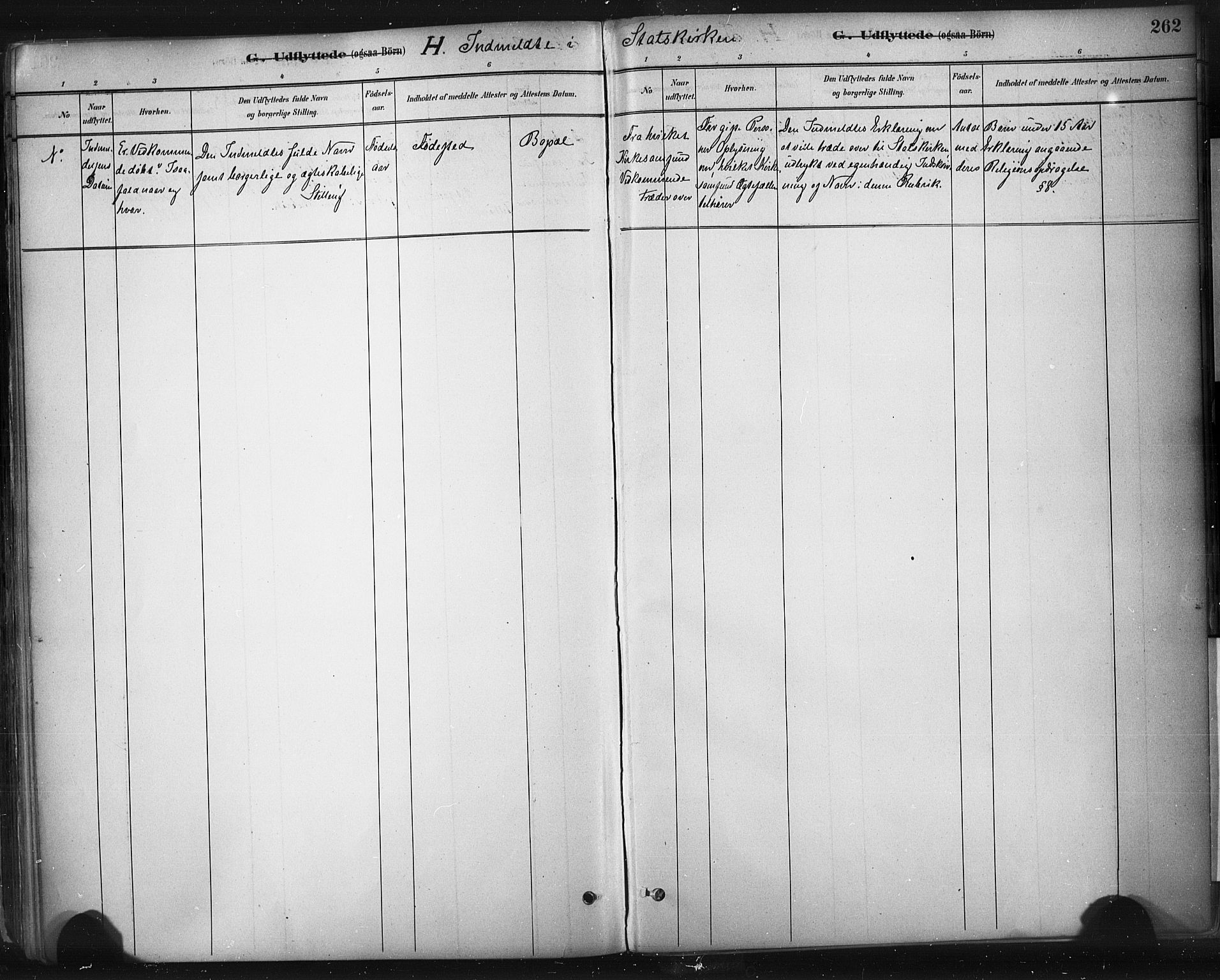 Strand sokneprestkontor, SAST/A-101828/H/Ha/Haa/L0010: Parish register (official) no. A 10, 1882-1929, p. 262