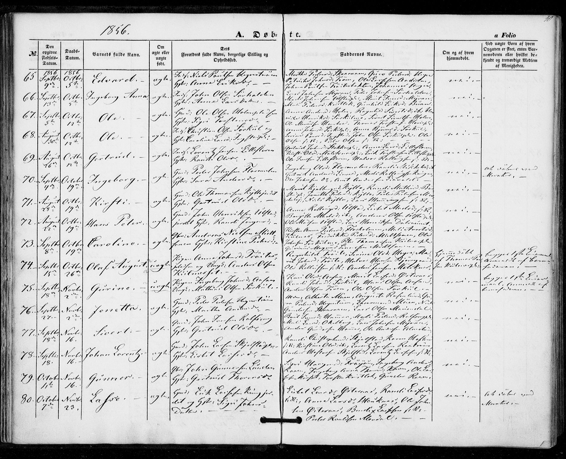 Ministerialprotokoller, klokkerbøker og fødselsregistre - Nord-Trøndelag, AV/SAT-A-1458/703/L0028: Parish register (official) no. 703A01, 1850-1862, p. 40