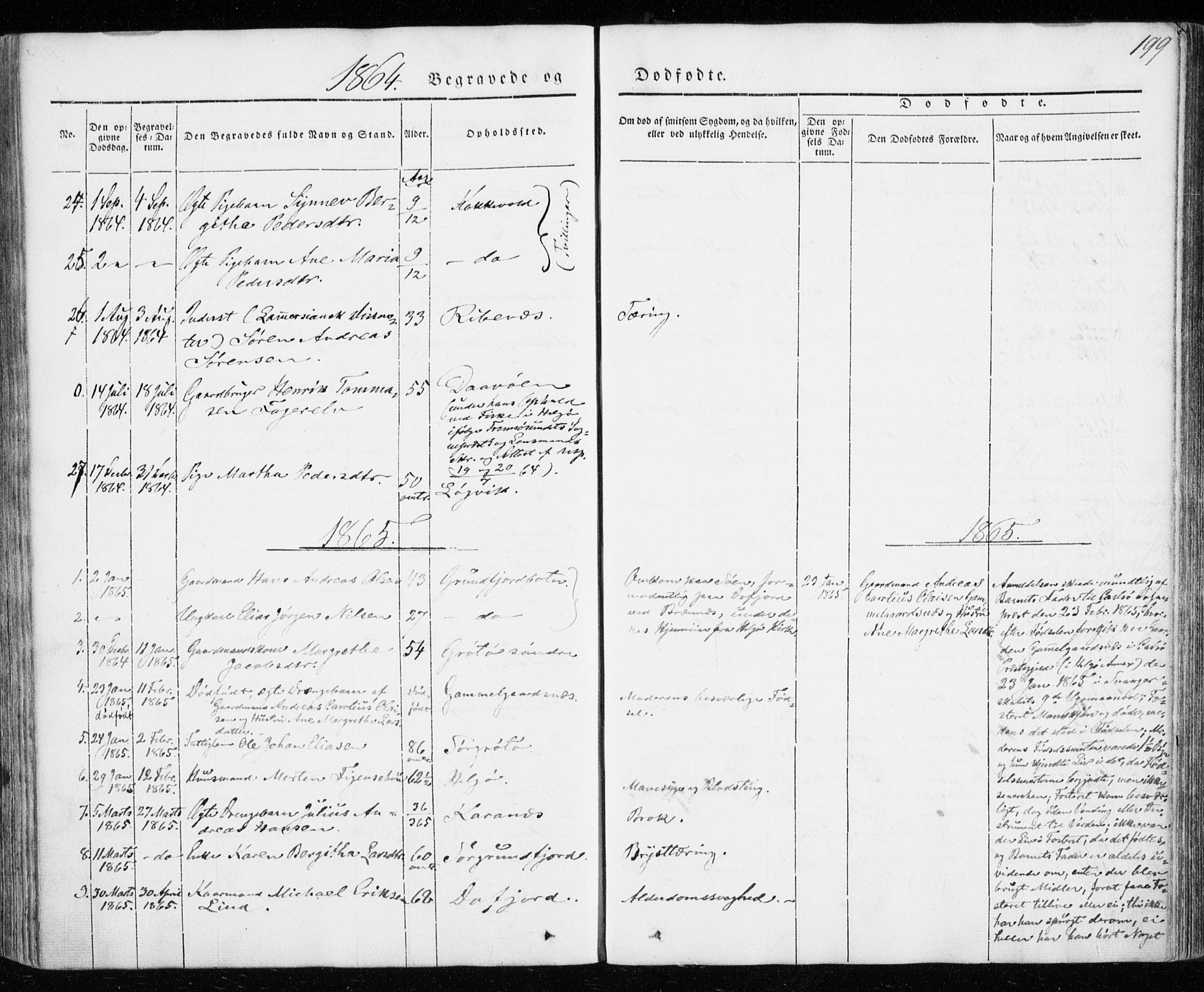 Karlsøy sokneprestembete, SATØ/S-1299/H/Ha/Haa/L0009kirke: Parish register (official) no. 9, 1838-1867, p. 199