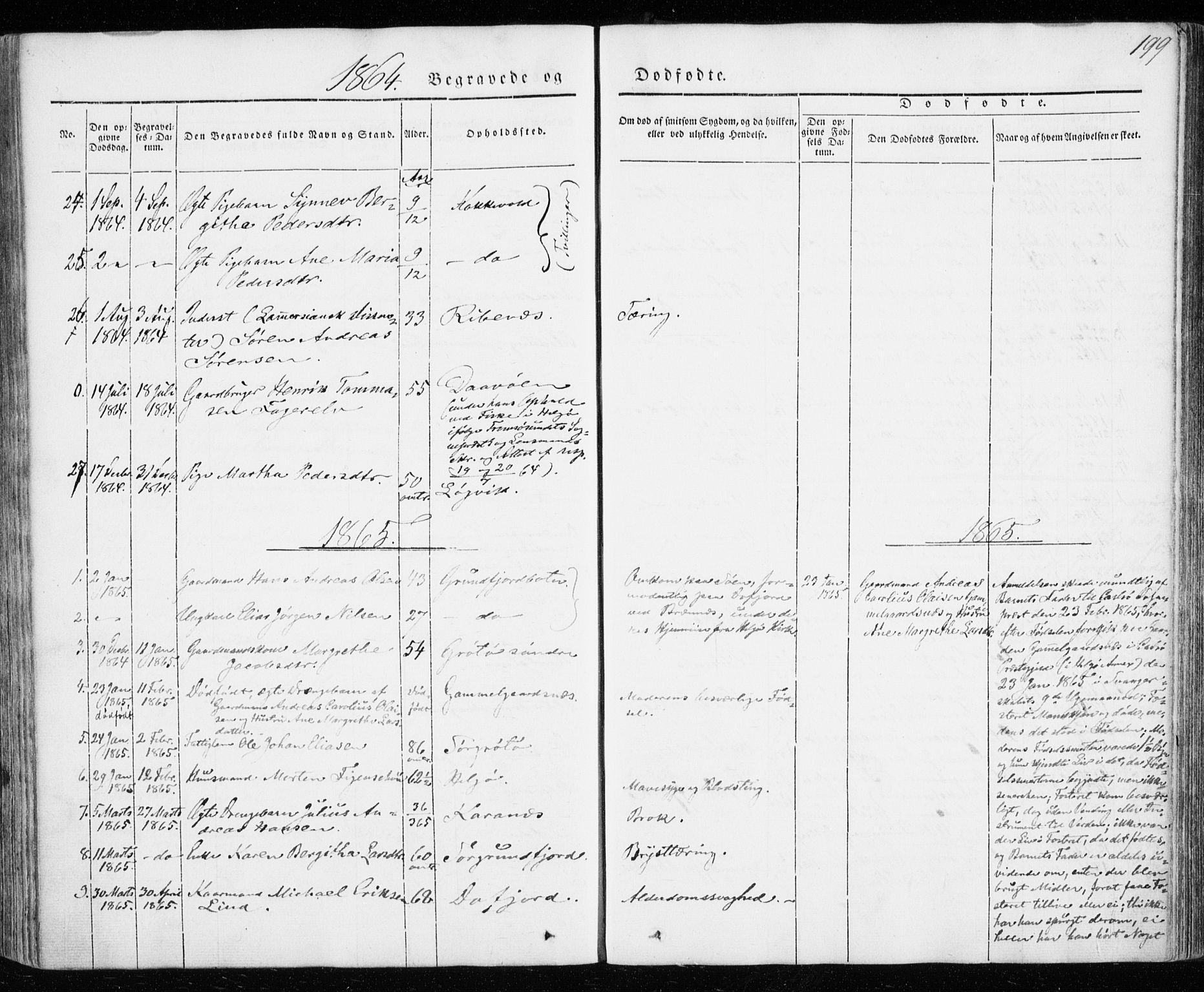 Karlsøy sokneprestembete, AV/SATØ-S-1299/H/Ha/Haa/L0009kirke: Parish register (official) no. 9, 1838-1867, p. 199